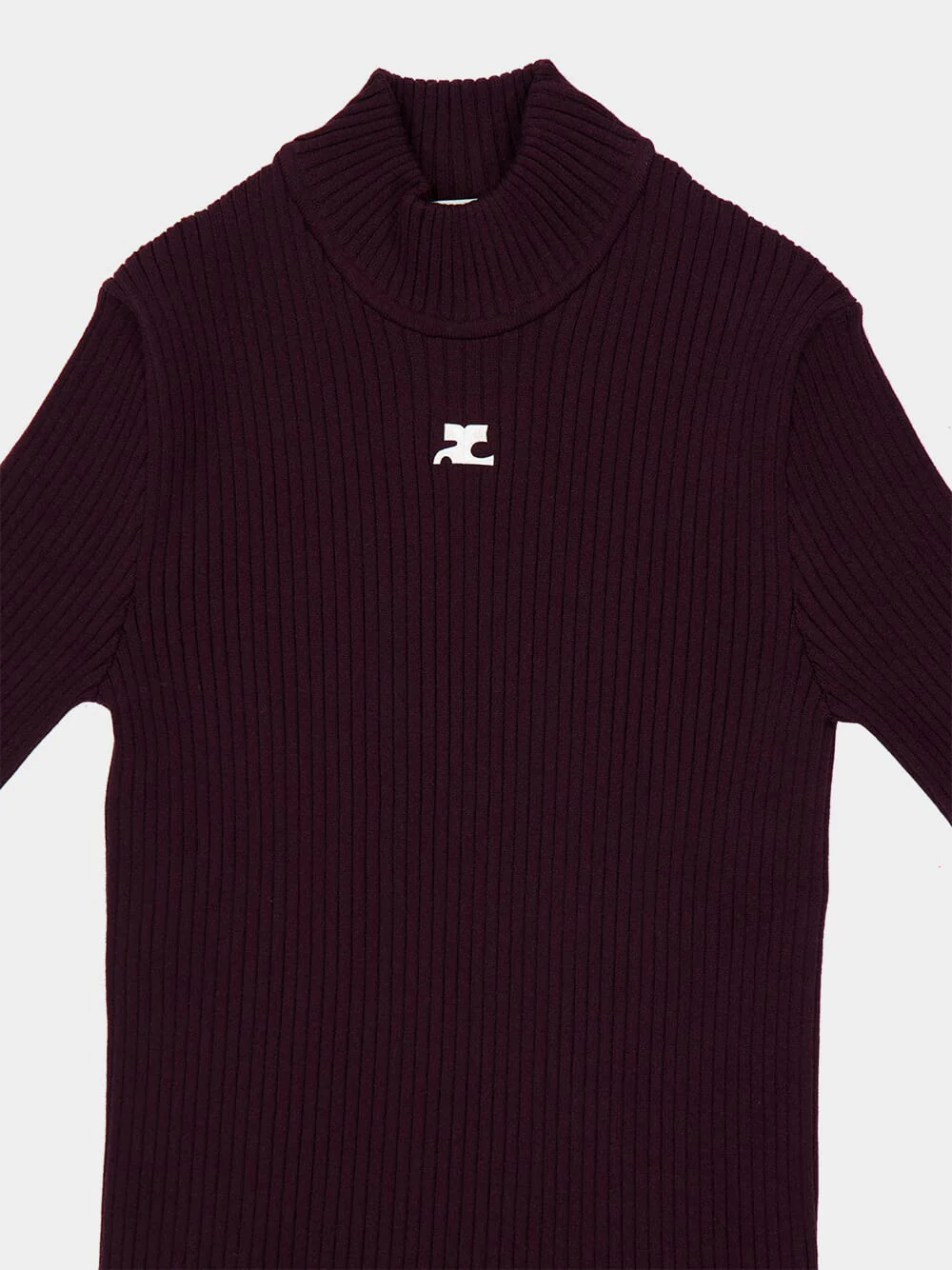 Burgundy Rib Knit Short Sleeve Sweater - Image 5