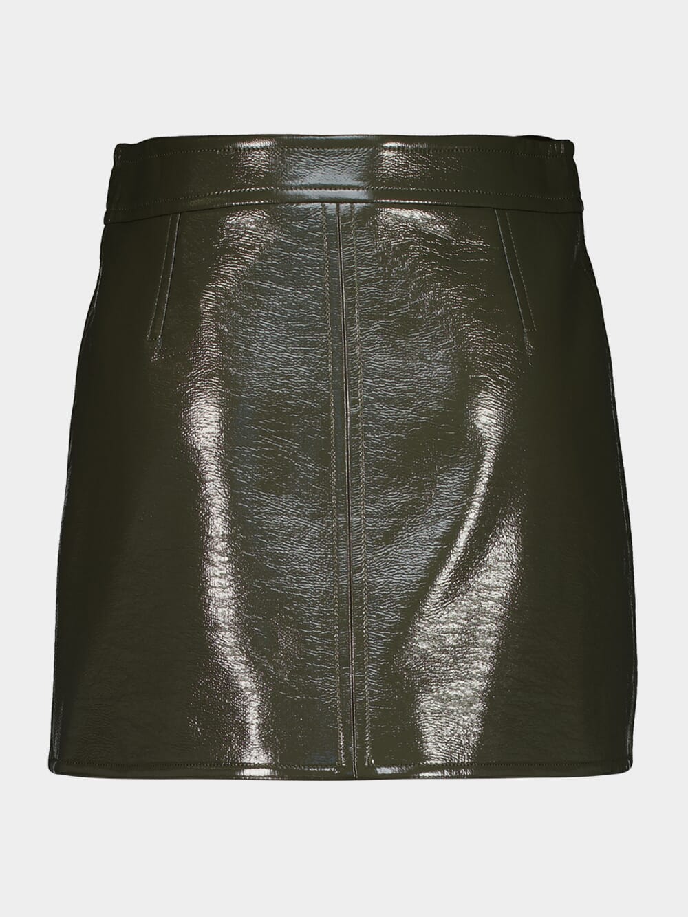 Camouflage Green Reedition Vinyl Mini Skirt - Image 3