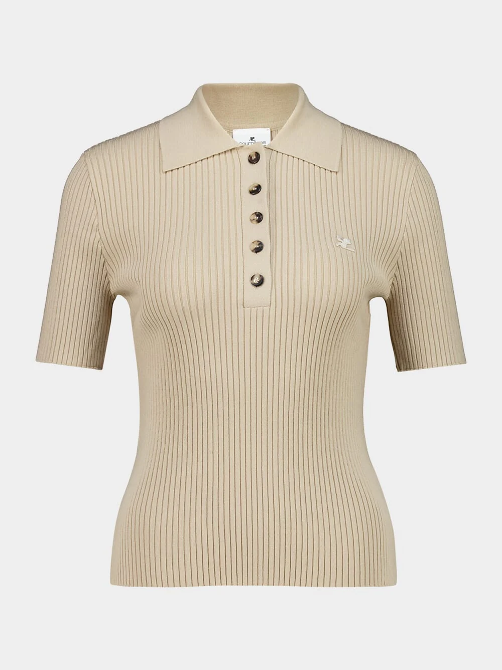 Cappuccino Iconic Rib Knit Polo Shirt