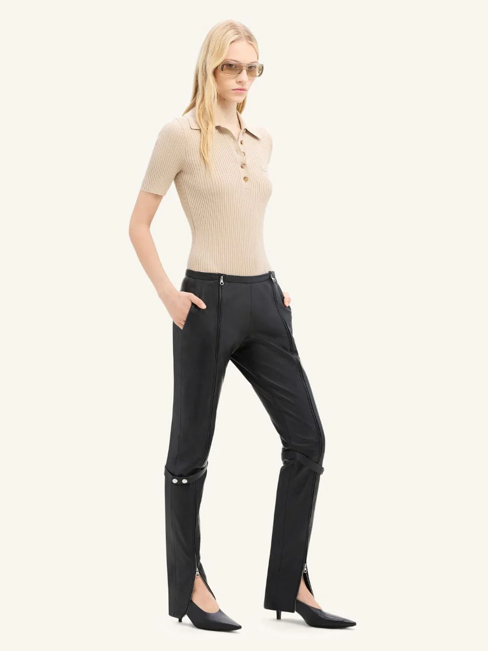 Cappuccino Iconic Rib Knit Polo Shirt - Image 2