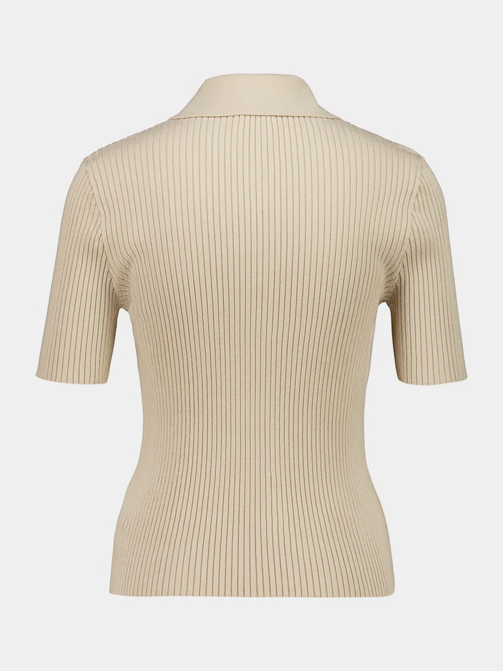 Cappuccino Iconic Rib Knit Polo Shirt - Image 3