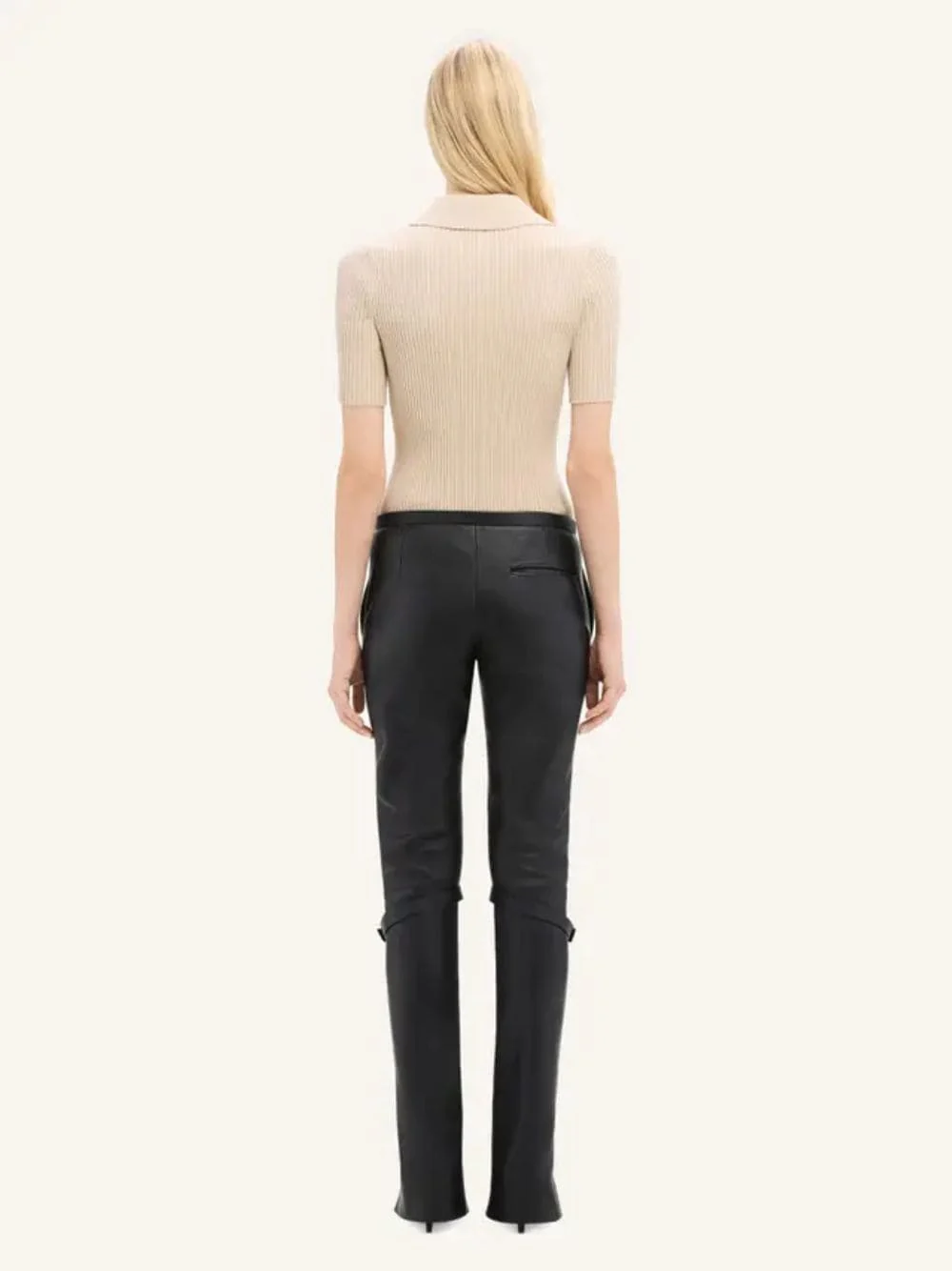 Cappuccino Iconic Rib Knit Polo Shirt - Image 4