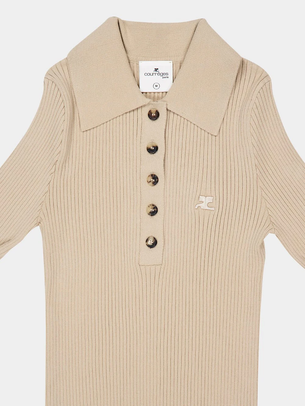 Cappuccino Iconic Rib Knit Polo Shirt - Image 5