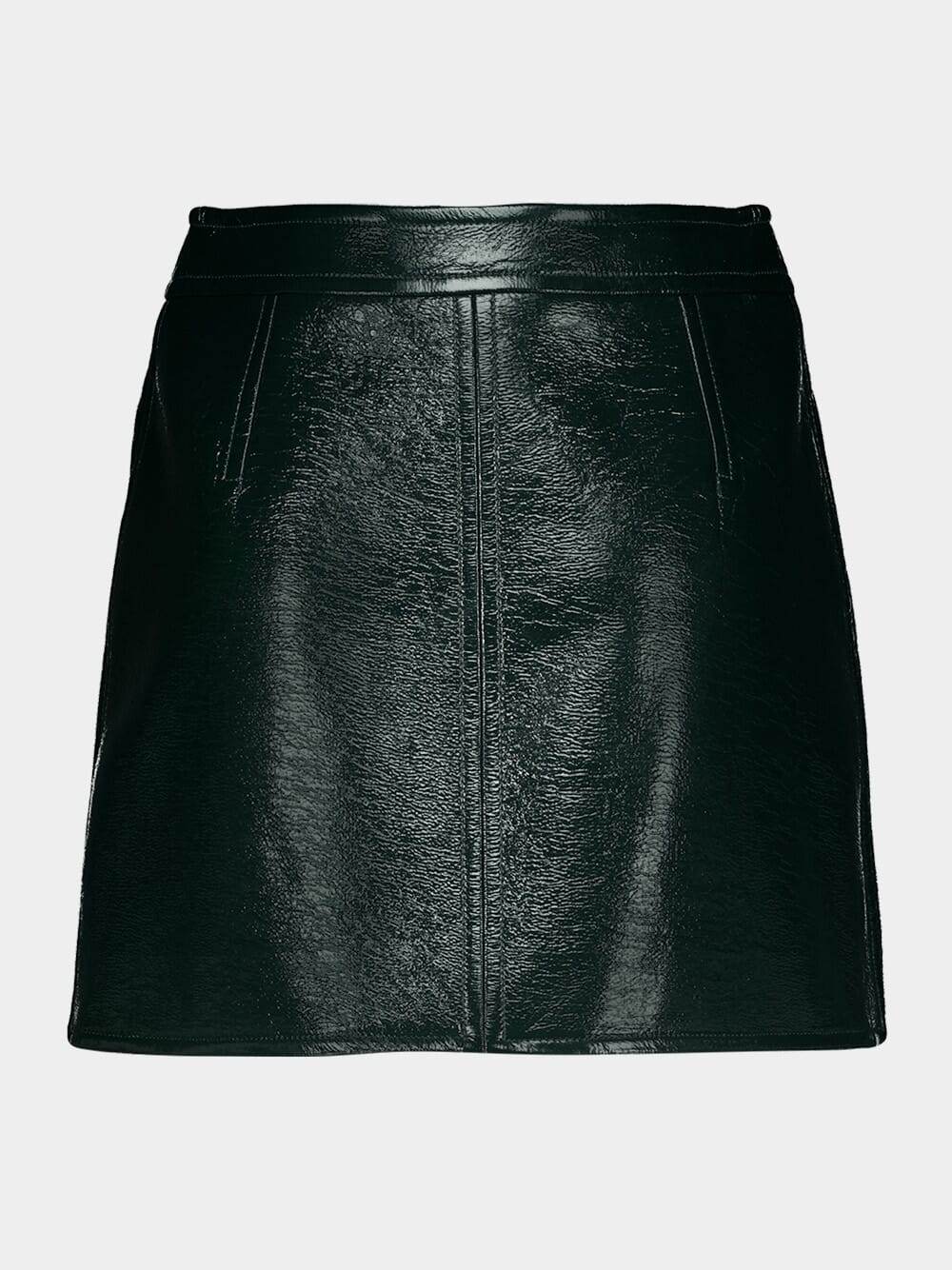 Dark Green Reedition Vinyl Mini Skirt - Image 2