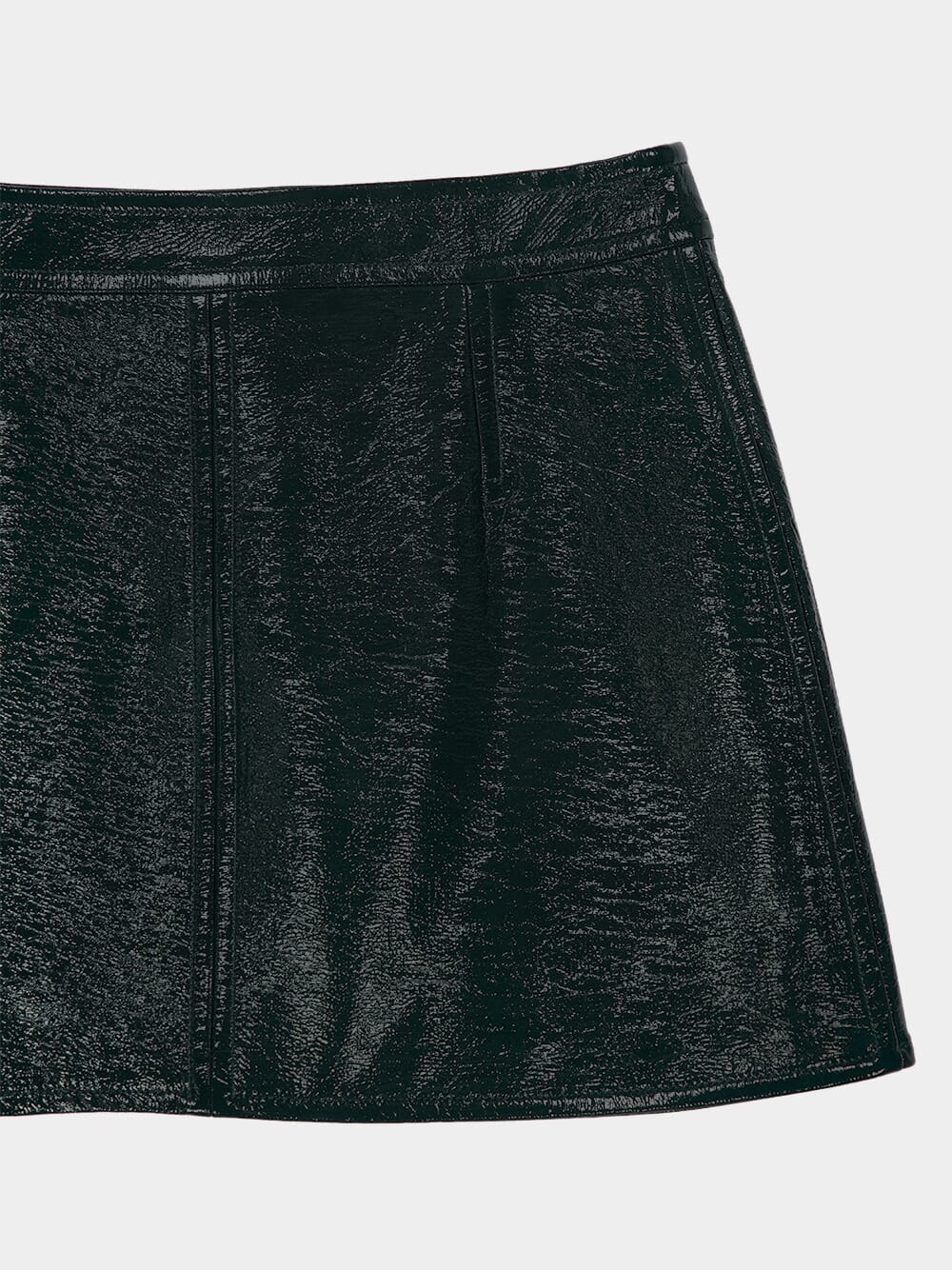 Dark Green Reedition Vinyl Mini Skirt - Image 4