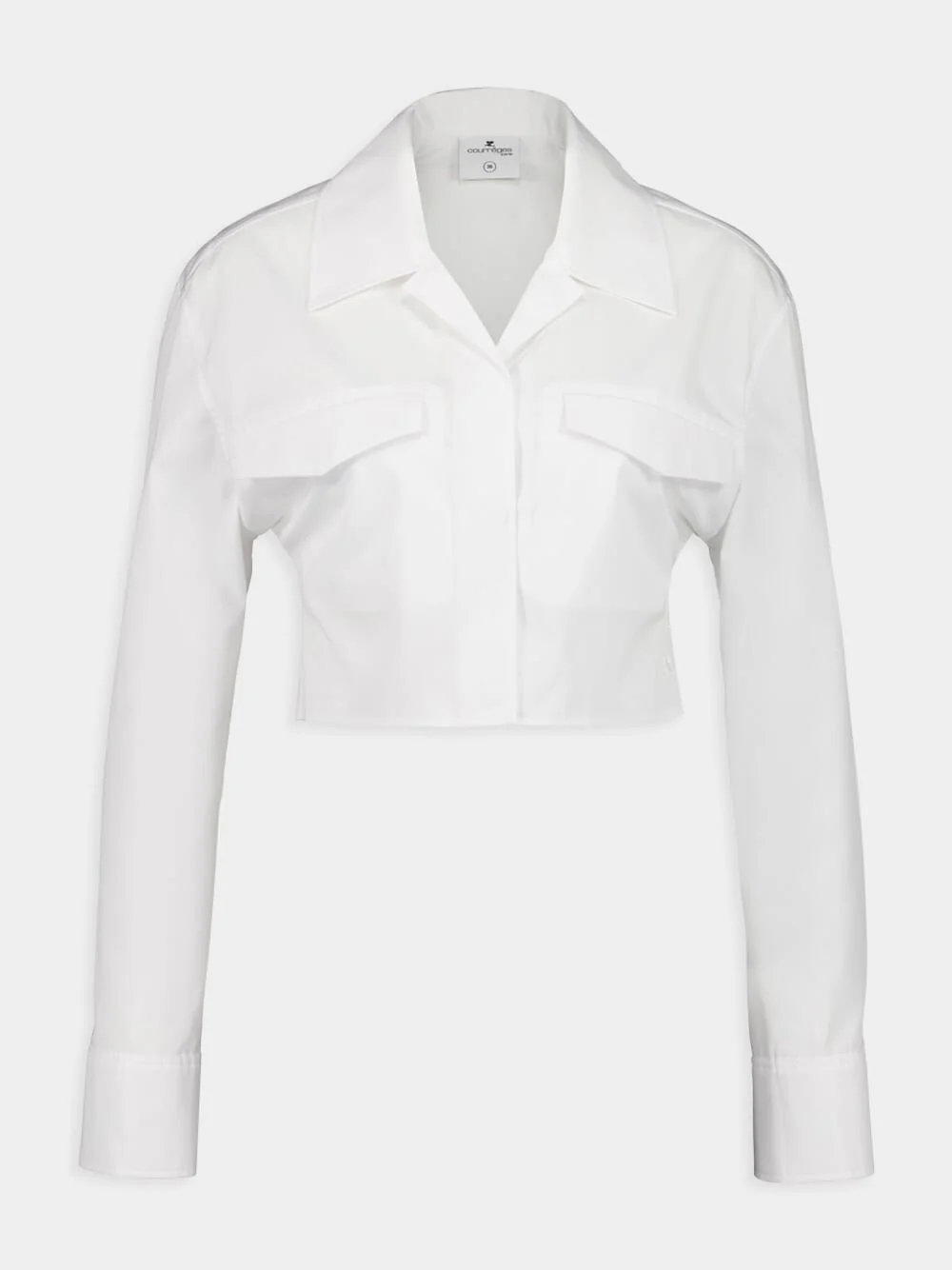 Heritage White 2-Pocket Poplin Cropped Shirt