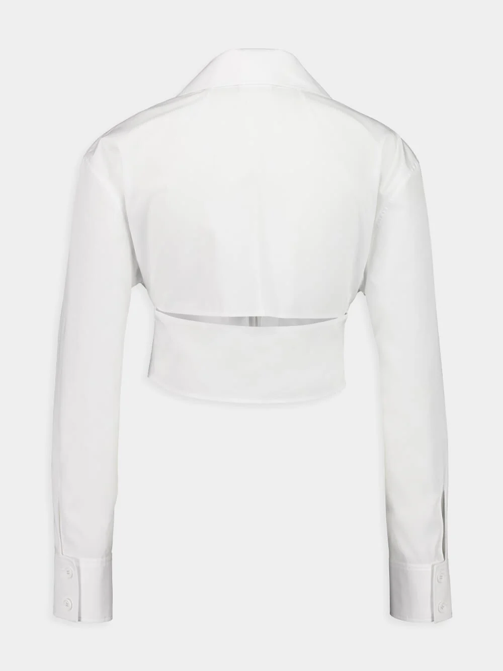 Heritage White 2-Pocket Poplin Cropped Shirt - Image 3