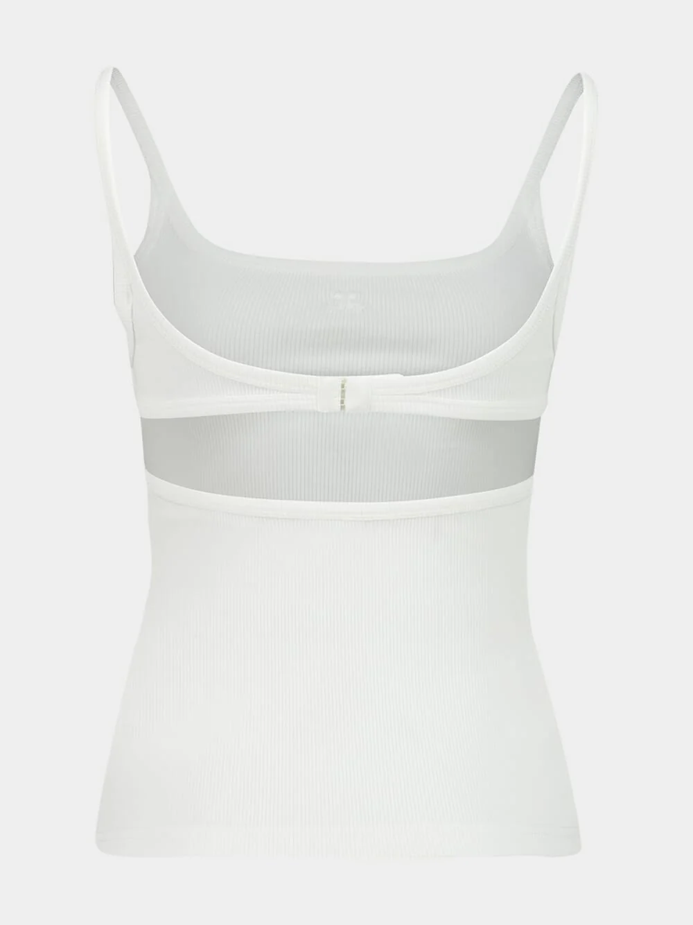 Heritage White 90s Rib Cotton Tank Top - Image 2