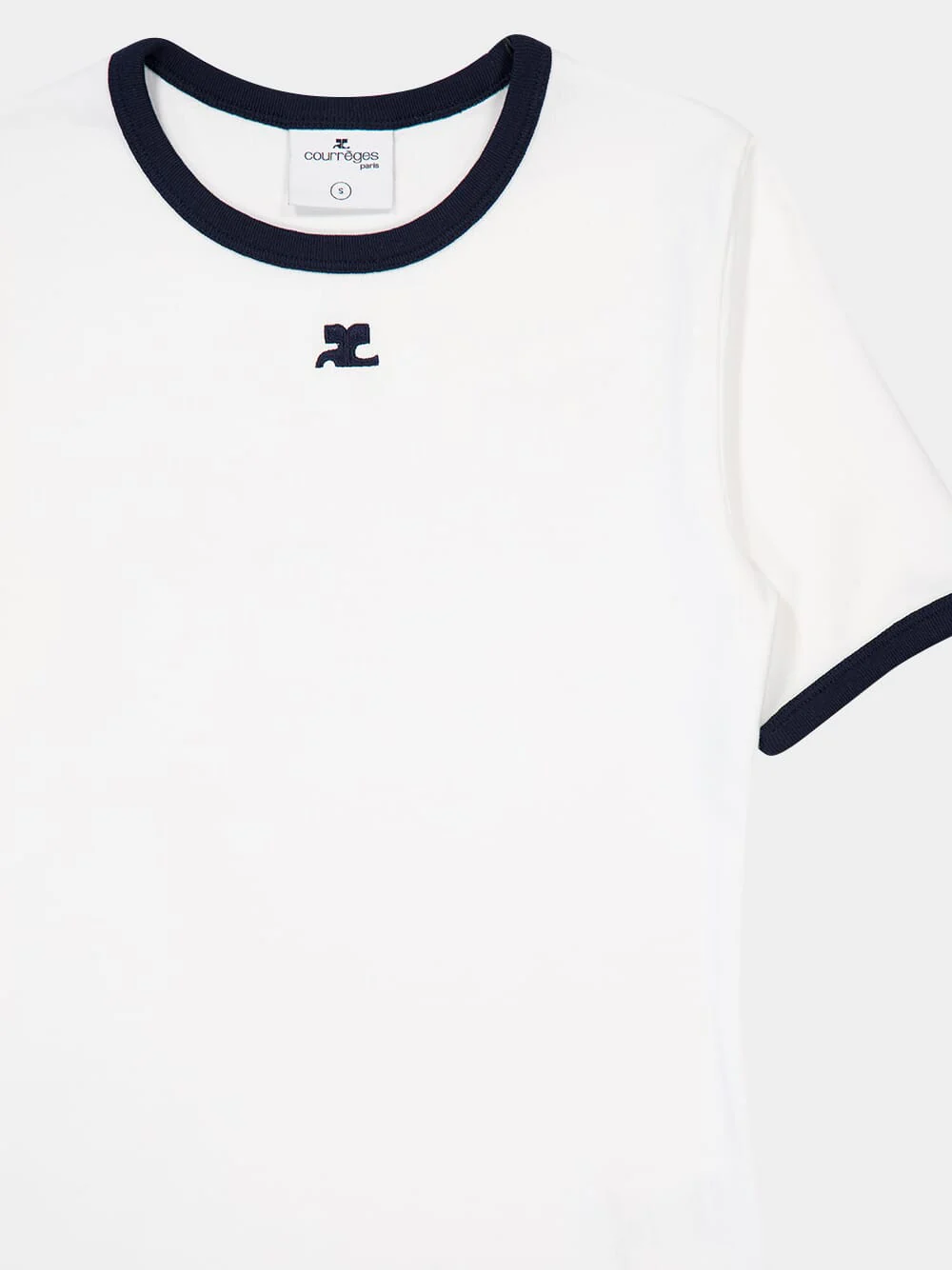 Heritage White and Navy T-Shirt - Image 5