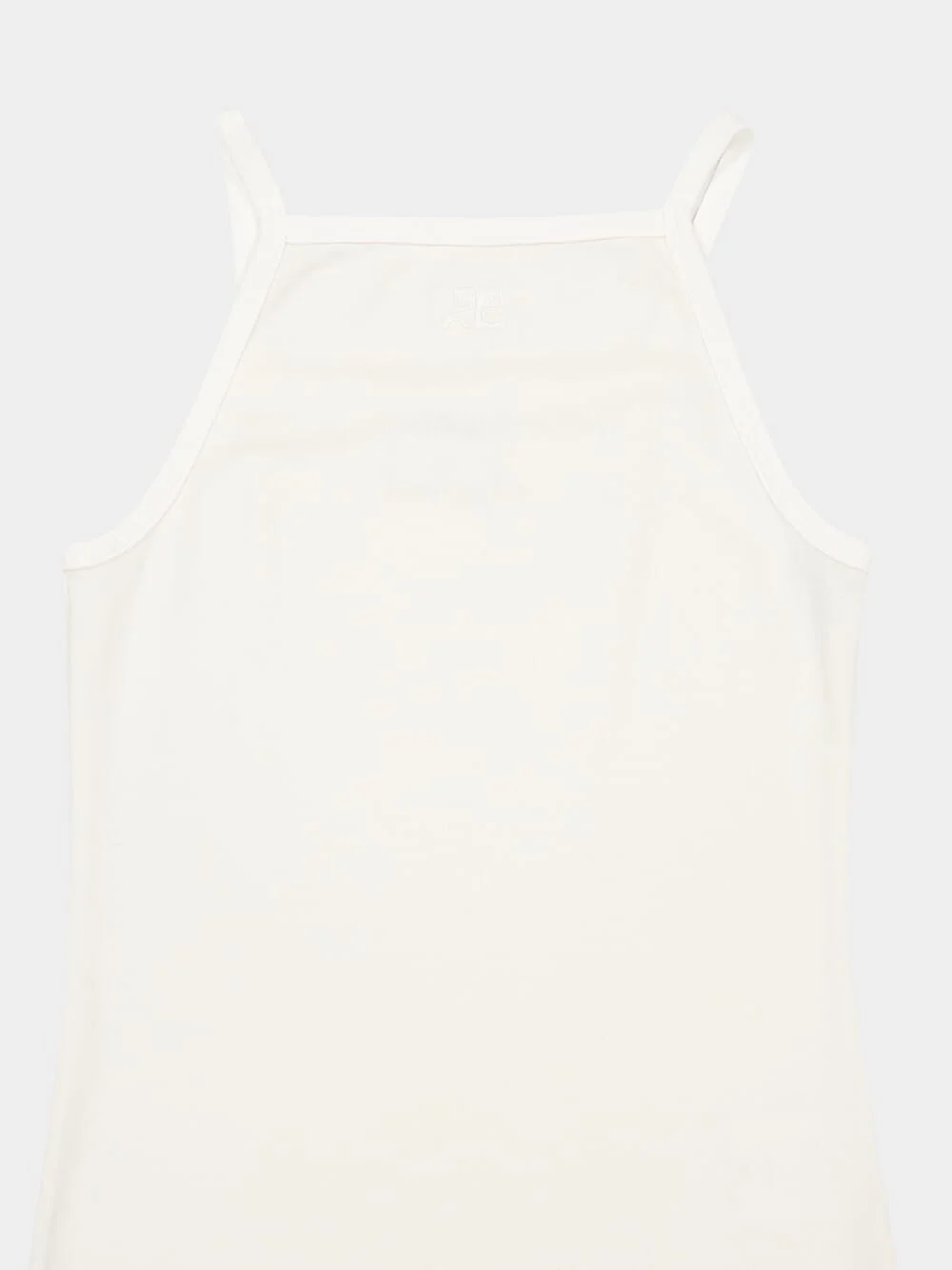 Heritage White Contrast Cotton Tank Top - Image 3