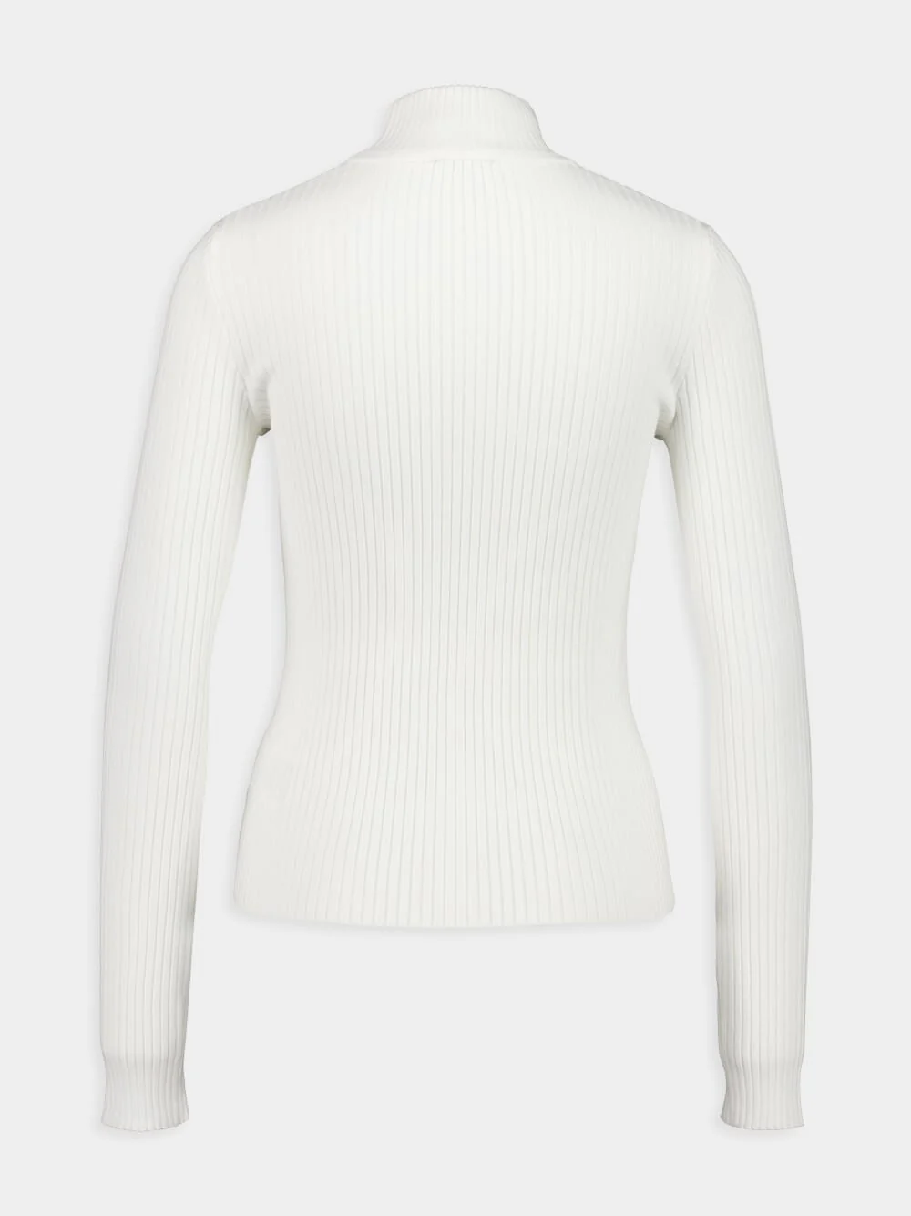 Heritage White ReEdition Rib Knit Mockneck Sweater - Image 3