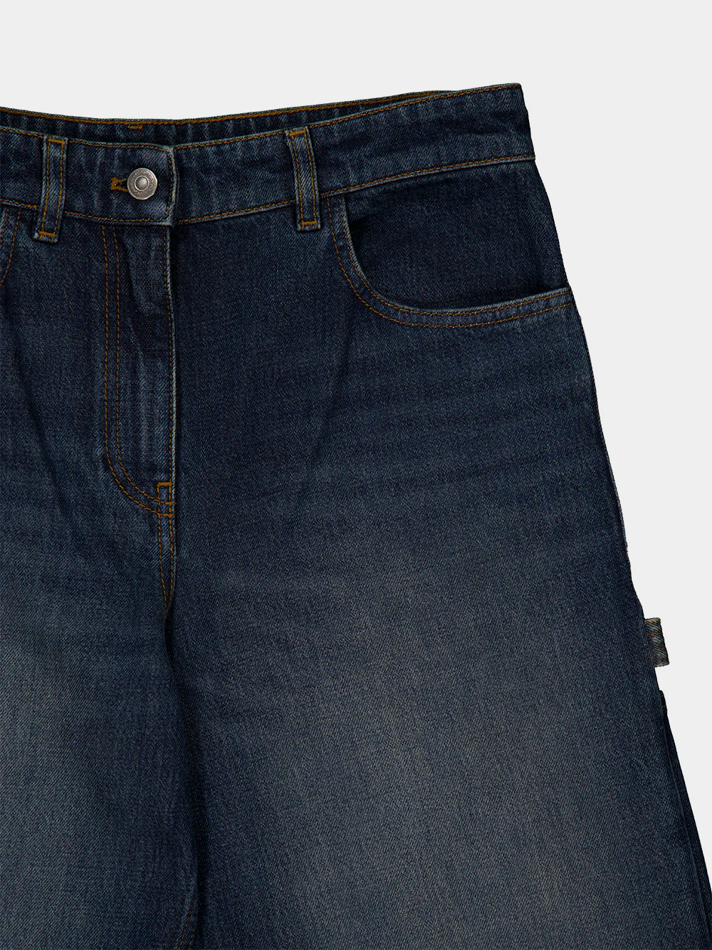 Vintage Medium Blue Baggy Denim Jeans - Image 5