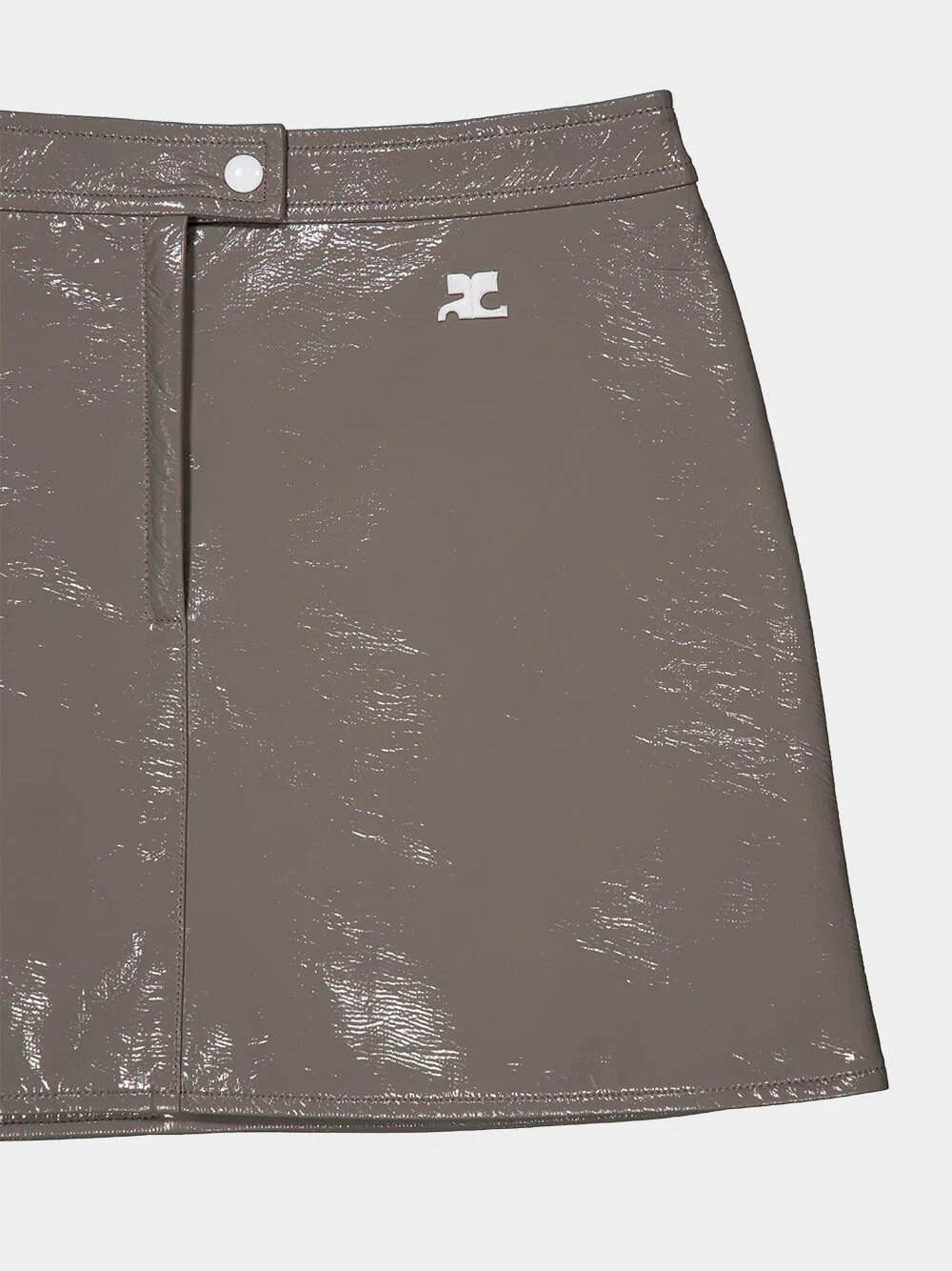 Light Mocha Reedition Vinyl Mini Skirt - Image 3