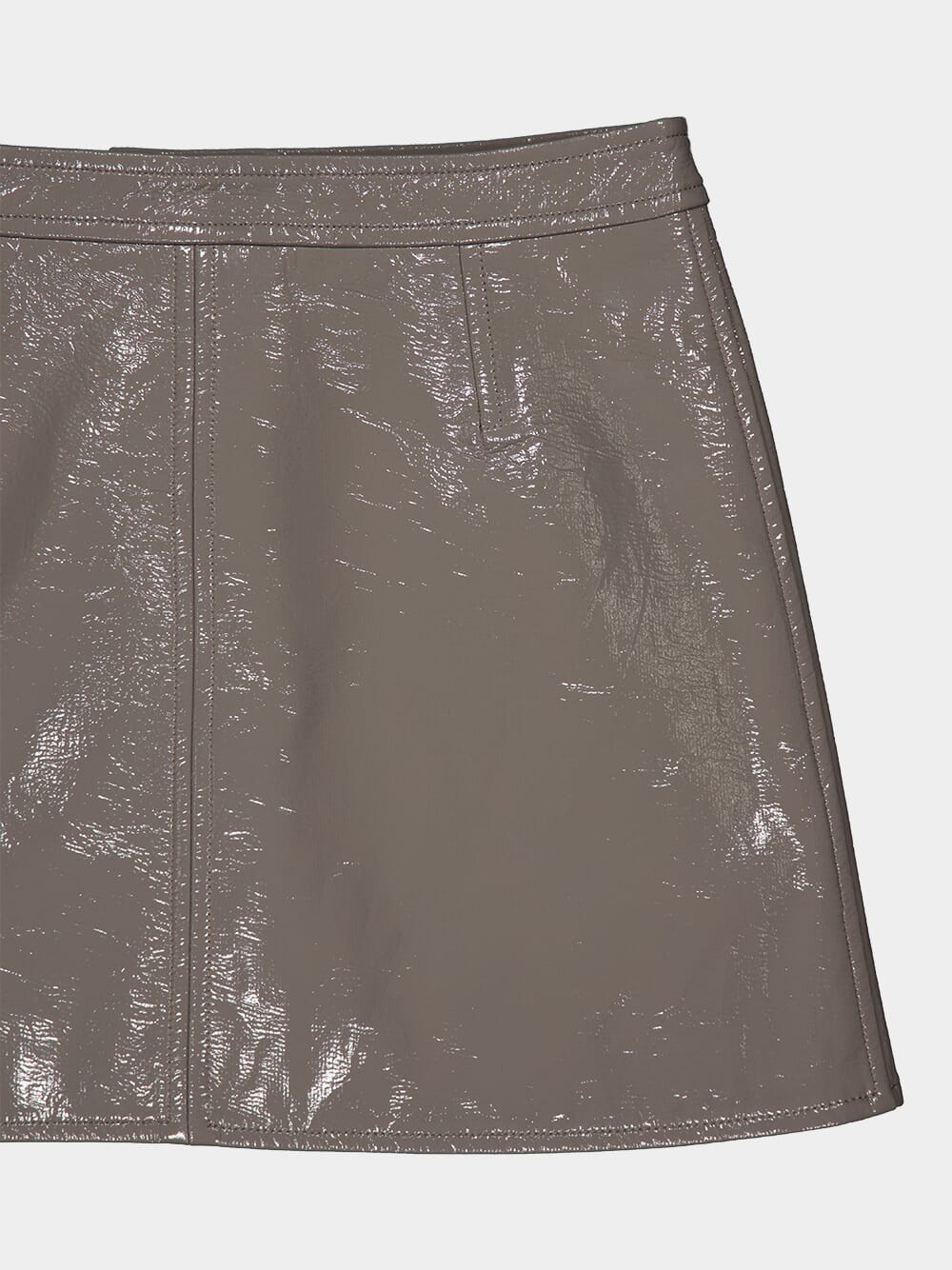 Light Mocha Reedition Vinyl Mini Skirt - Image 4