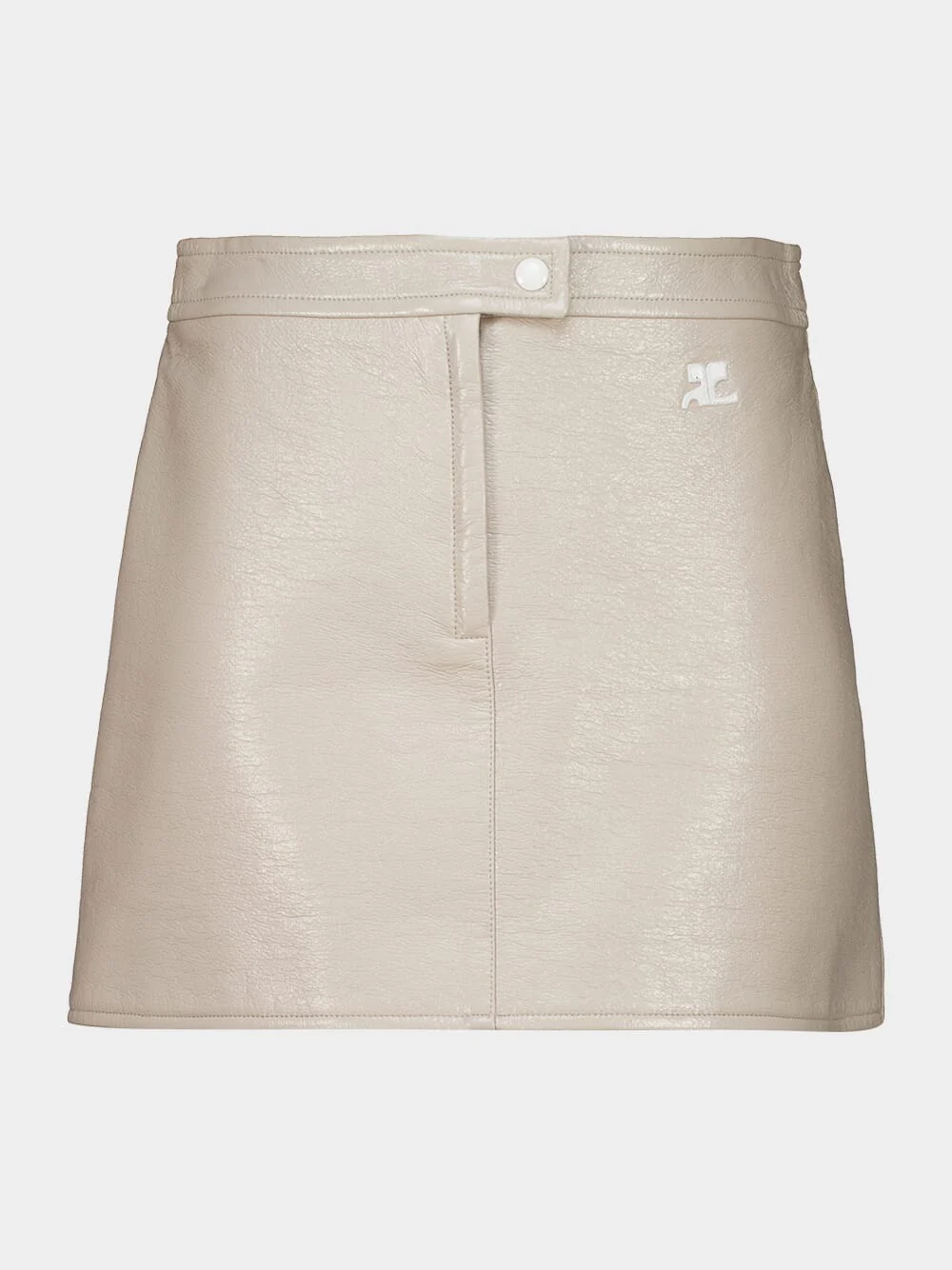 Mastic Grey Reedition Vinyl Mini Skirt