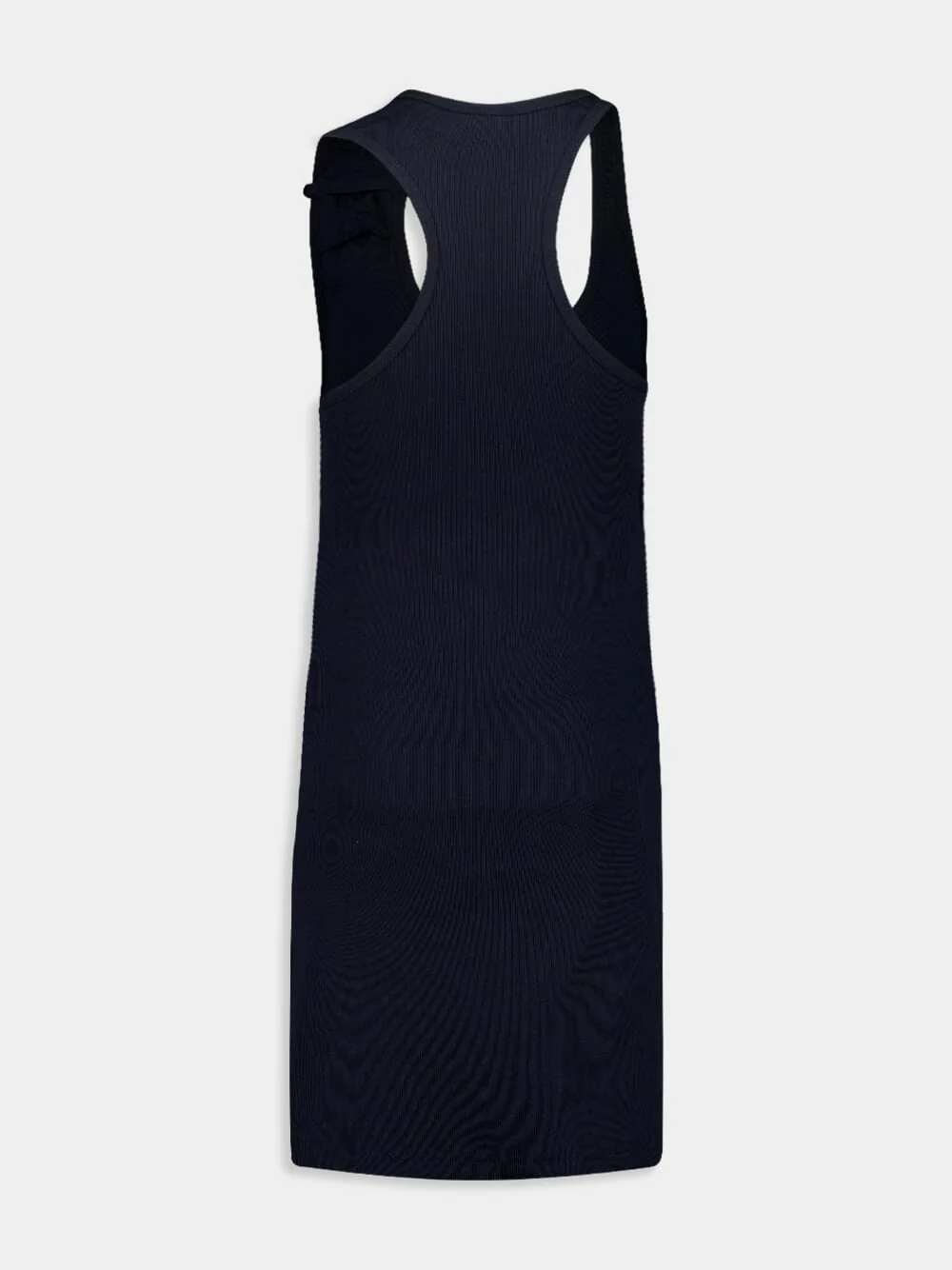 Navy Double Buckle 90's Rib Dress - Image 4