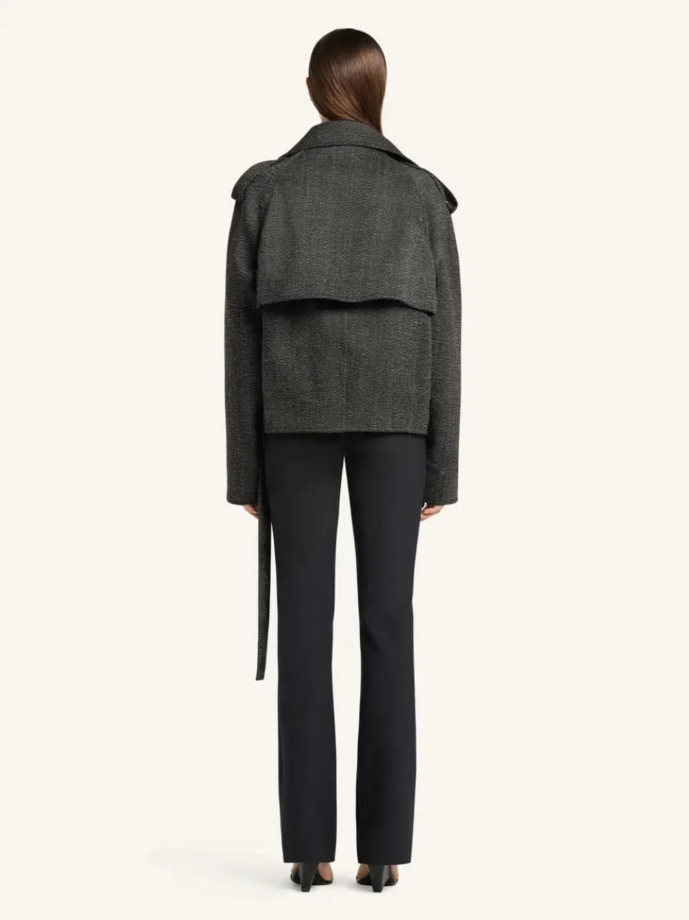 Oblique Caviar Wool Short Coat - Image 4