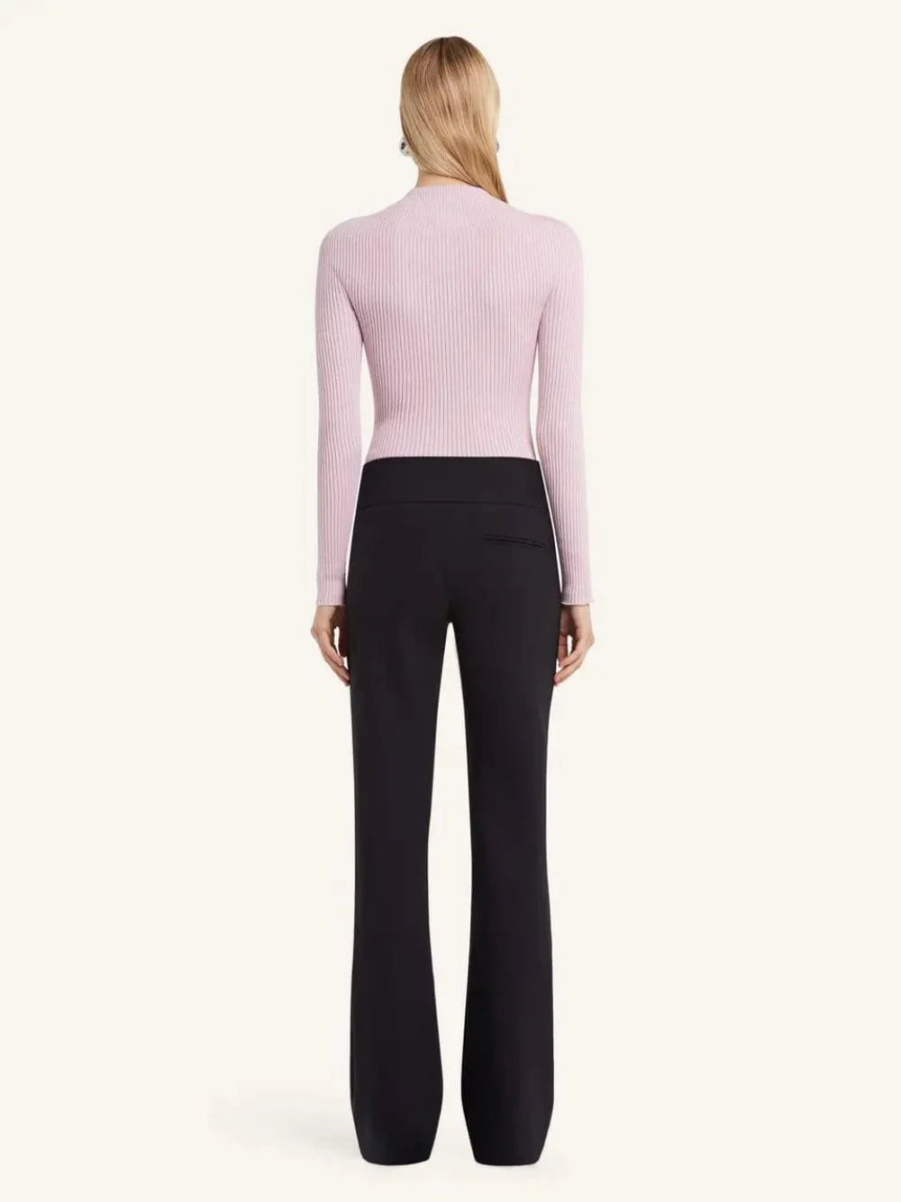 Salt Pink Solar Light Rib Mockneck Sweater - Image 3