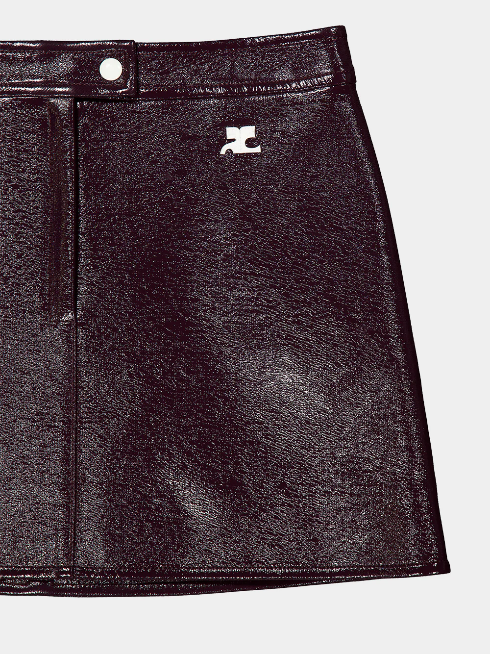 Burnt Red Reedition Vinyl Mini Skirt - Image 3