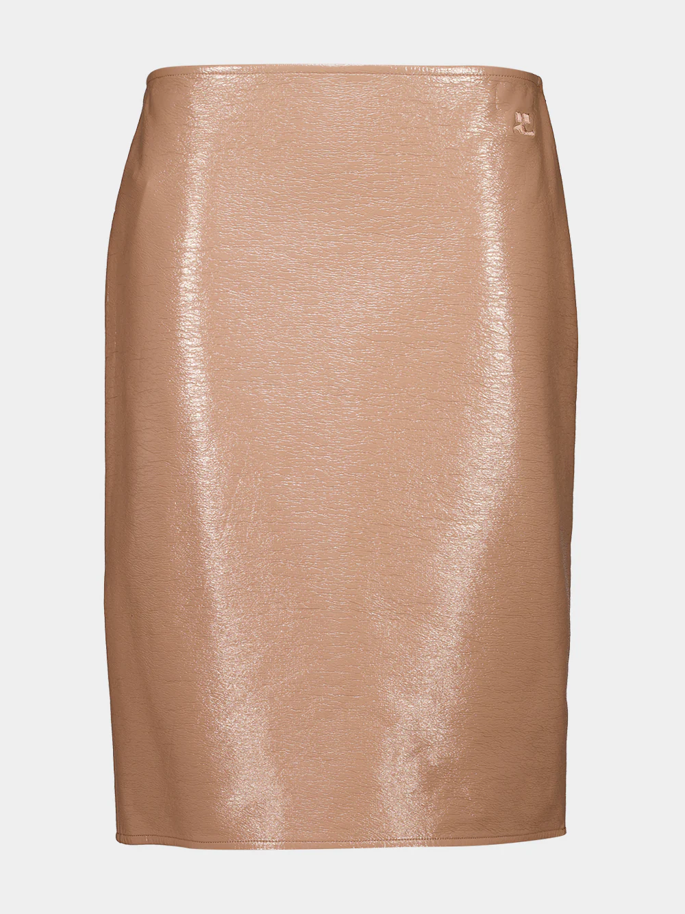 Bronzer Vinyl Knee-Length Skirt