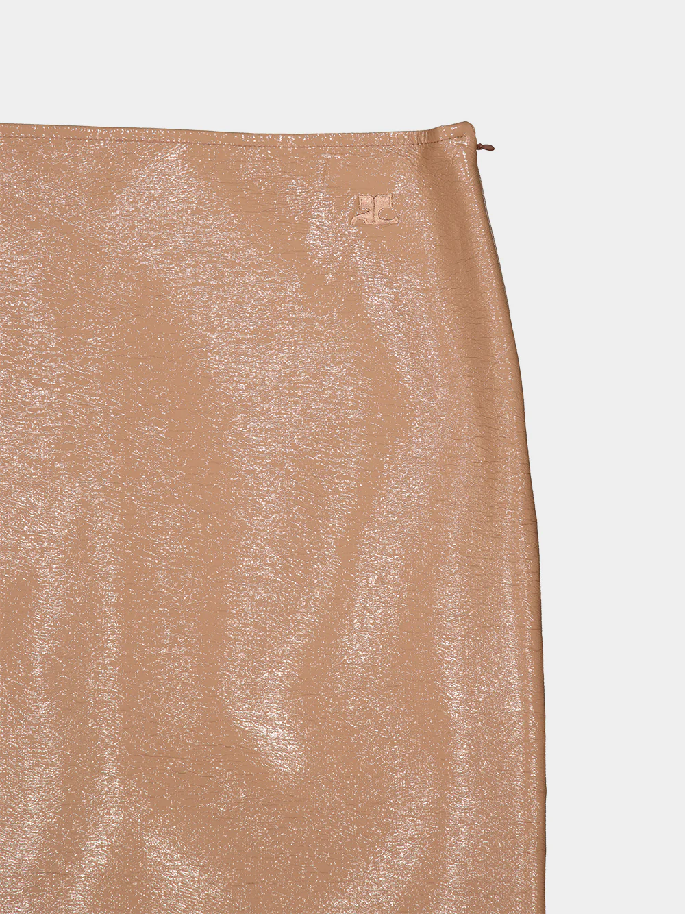 Bronzer Vinyl Knee-Length Skirt - Image 5