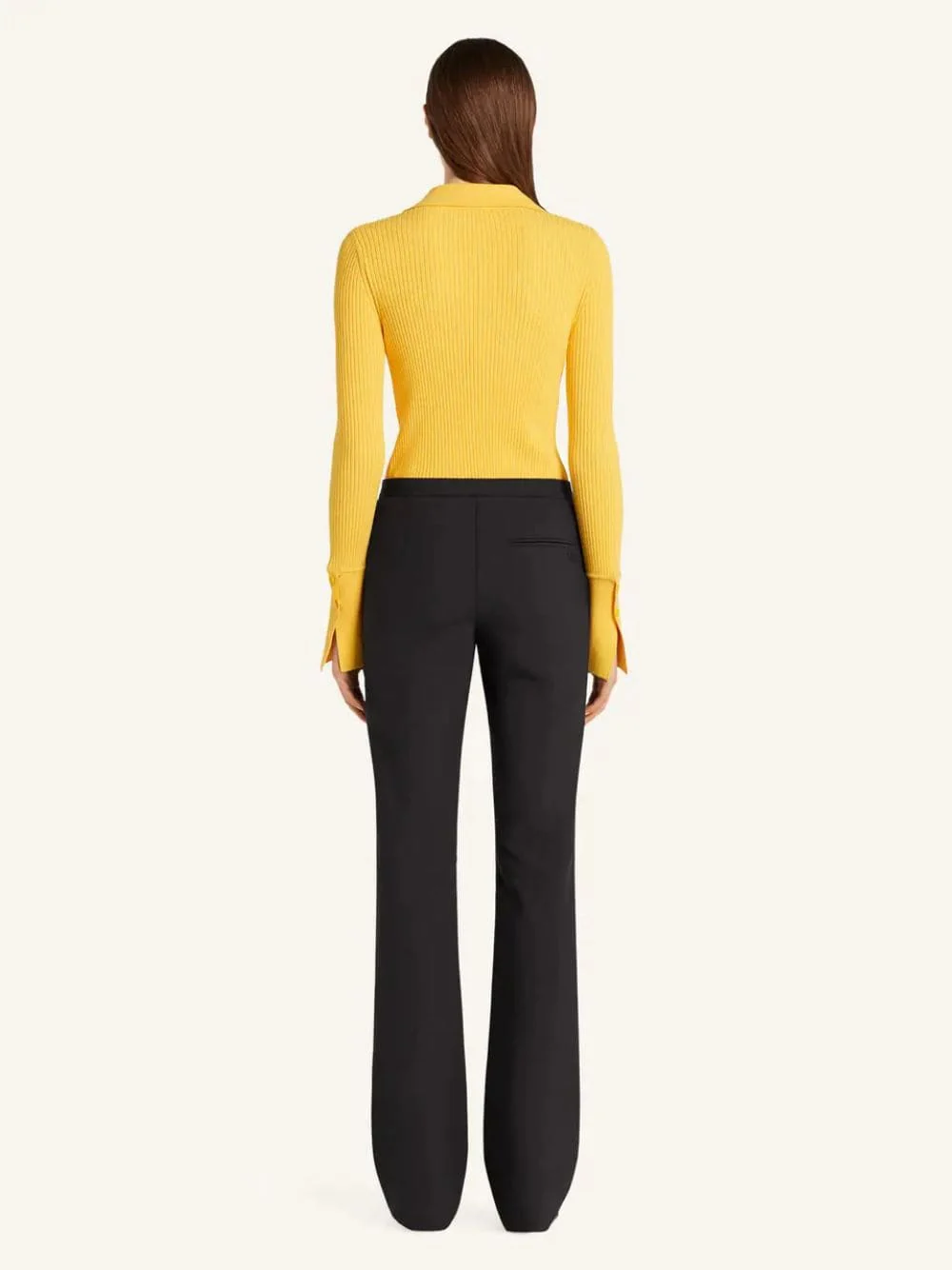 Sun Yellow Classic Rib Polo Shirt - Image 3