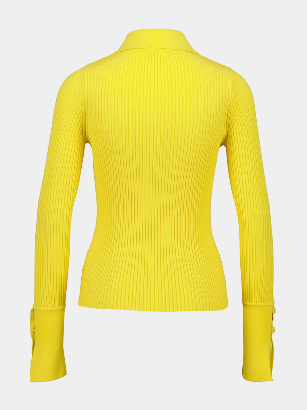 Sun Yellow Classic Rib Polo Shirt - Image 4