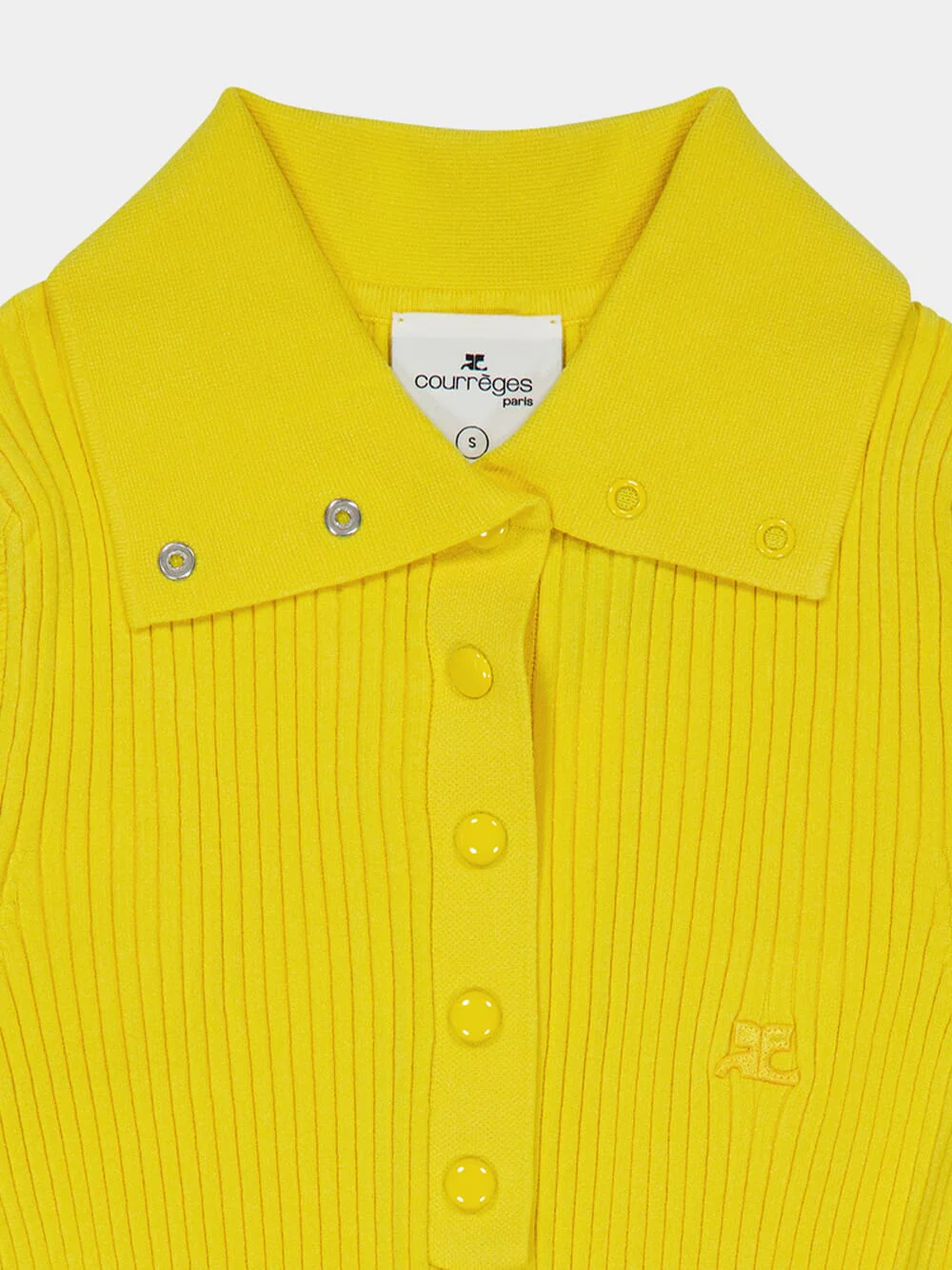 Sun Yellow Classic Rib Polo Shirt - Image 5