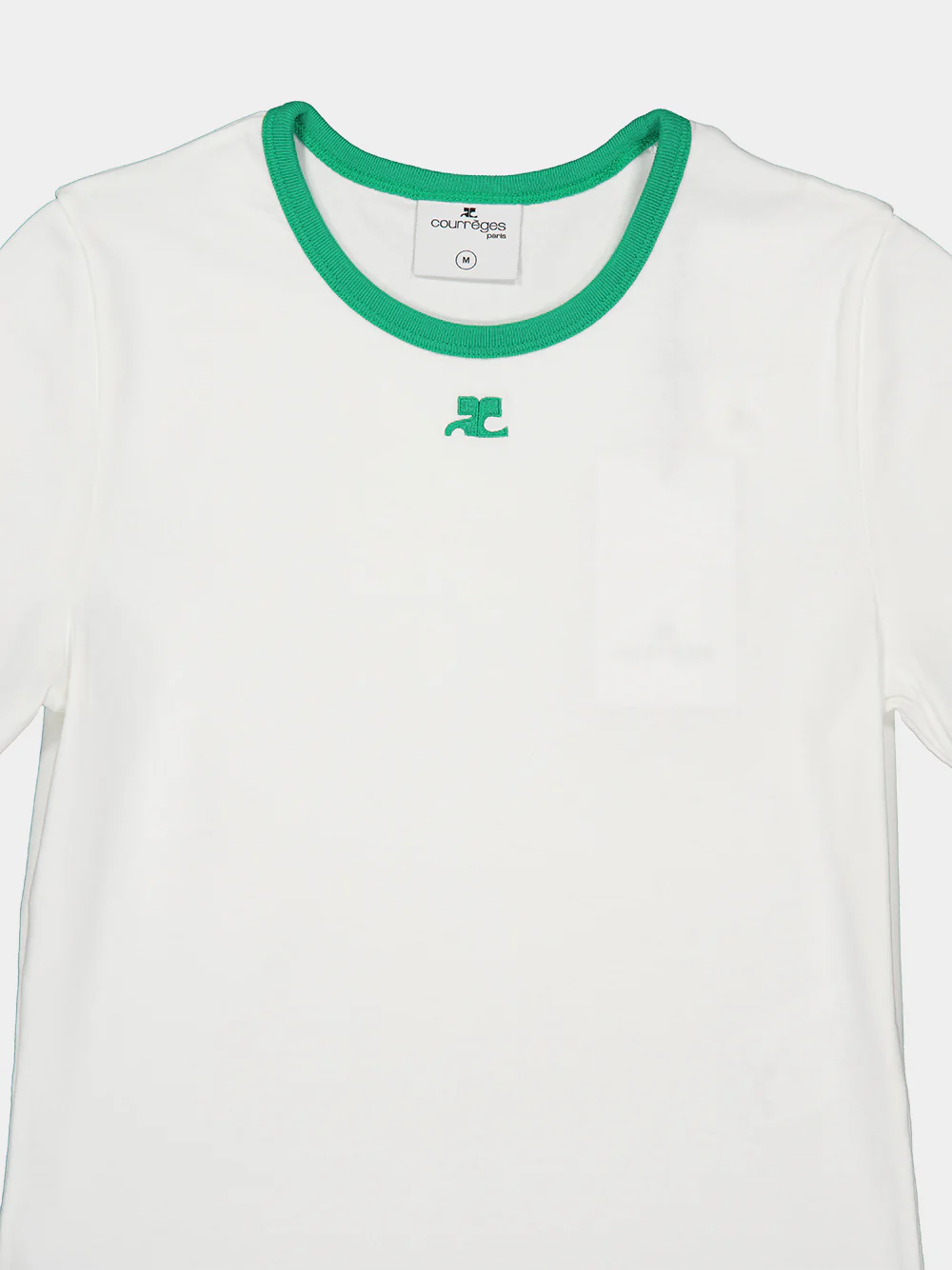 Heritage White and Green Contrast Cotton T-Shirt - Image 3