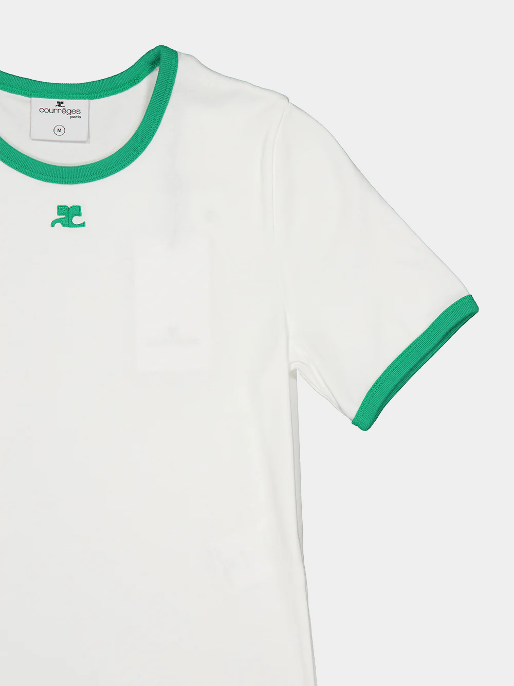 Heritage White and Green Contrast Cotton T-Shirt - Image 4