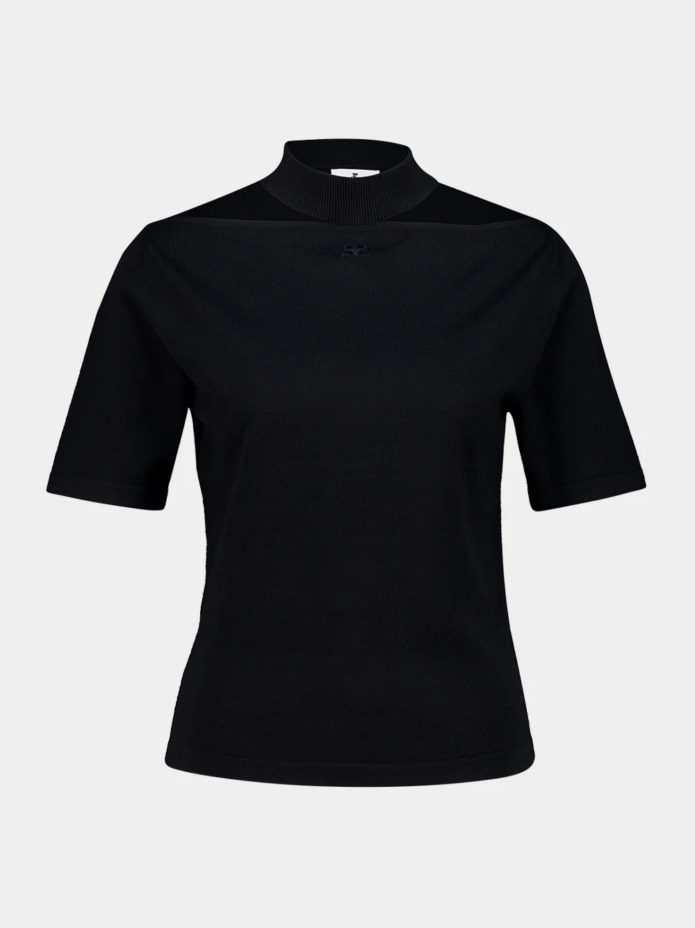 Black Merino Wool Cut-Out Top