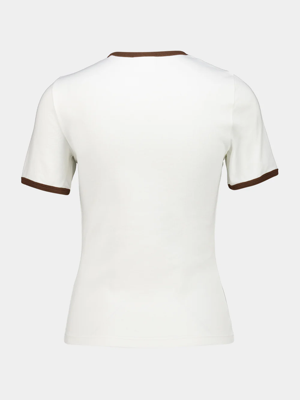 Heritage White and Smoky Brown Contrast Cotton T-Shirt - Image 2