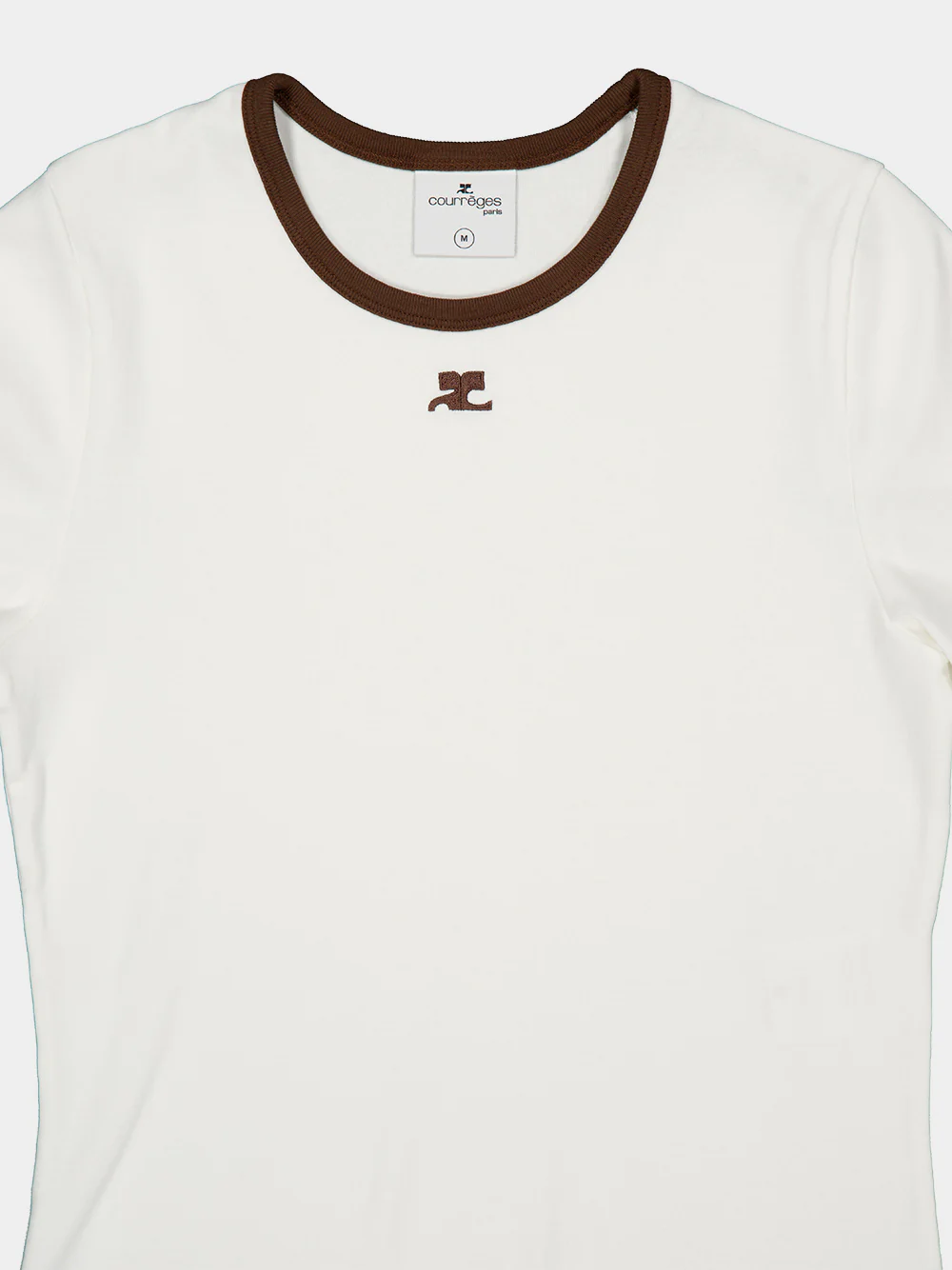 Heritage White and Smoky Brown Contrast Cotton T-Shirt - Image 3
