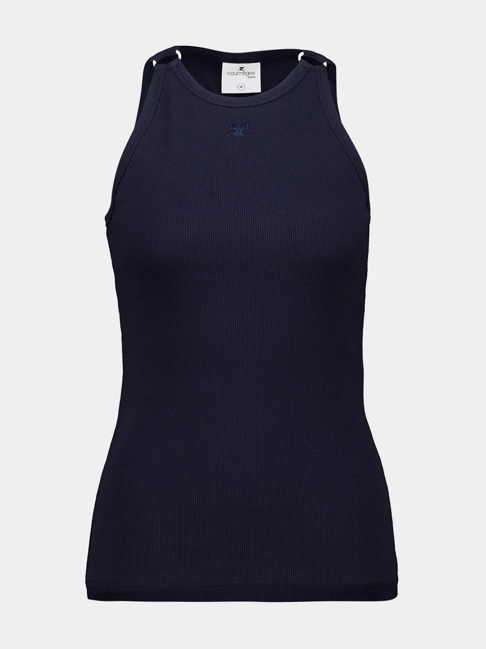 Navy Buckle Rib Tank Top
