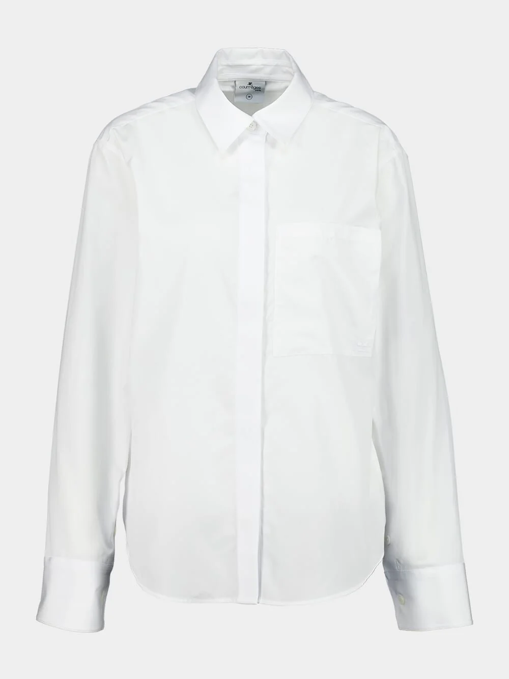 White Cotton Poplin Button-Up Shirt