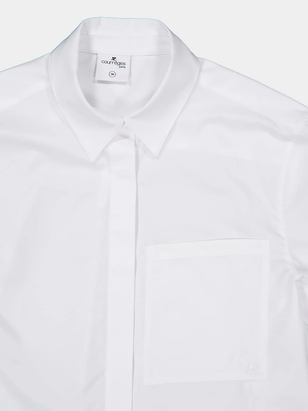White Cotton Poplin Button-Up Shirt - Image 3