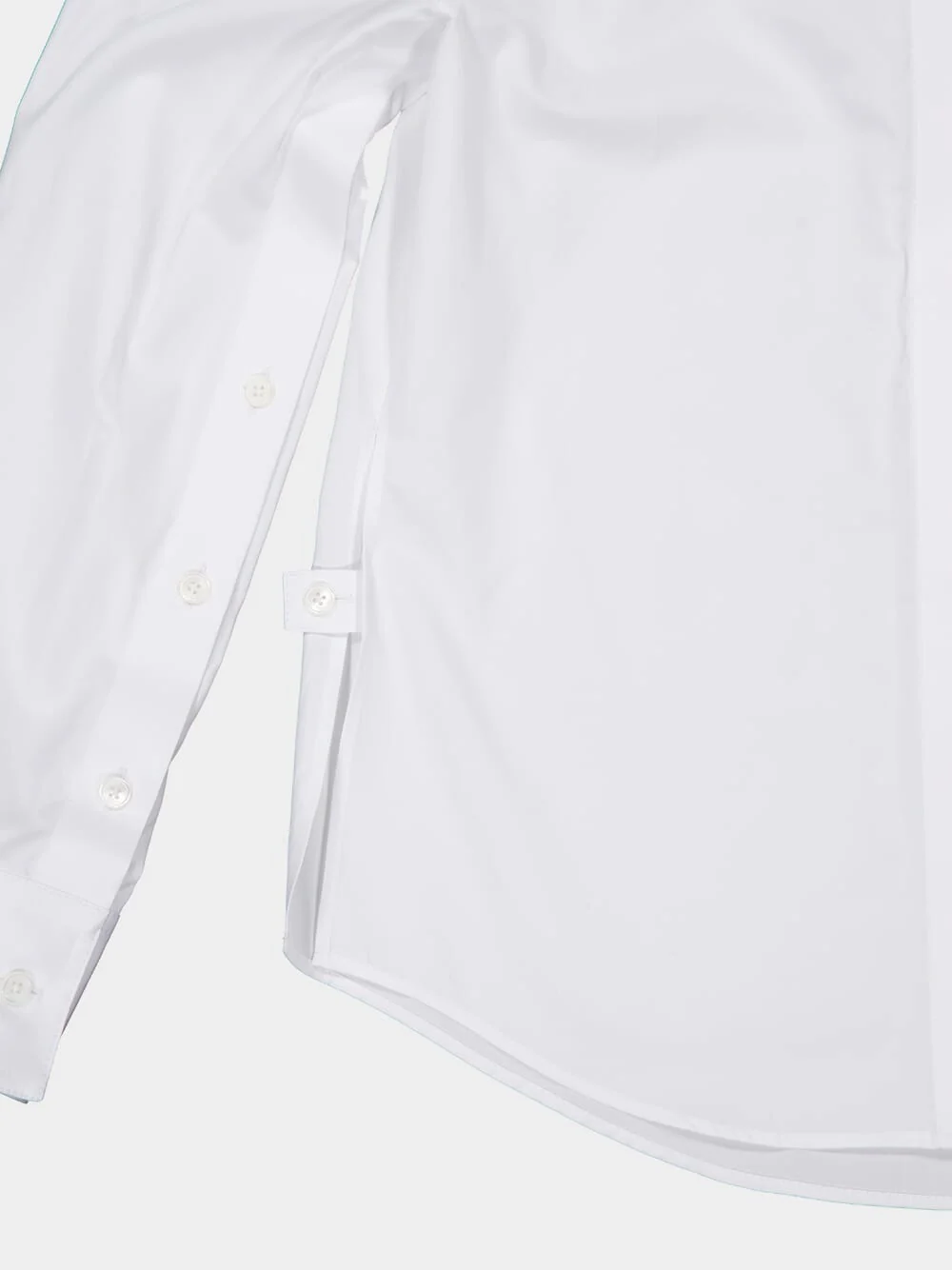 White Cotton Poplin Button-Up Shirt - Image 4