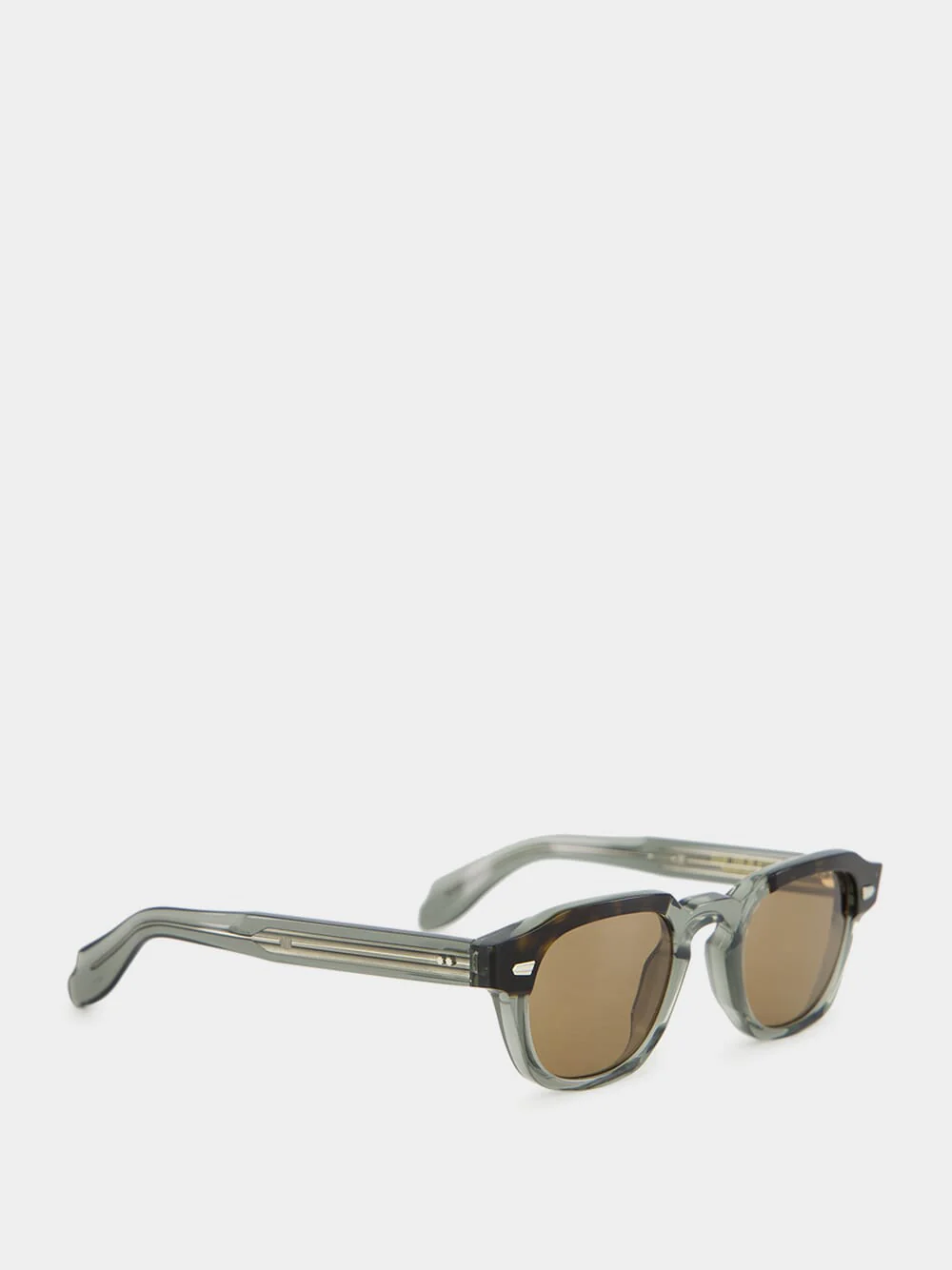 1420 Round Sunglasses in Havana on Grey - Image 3