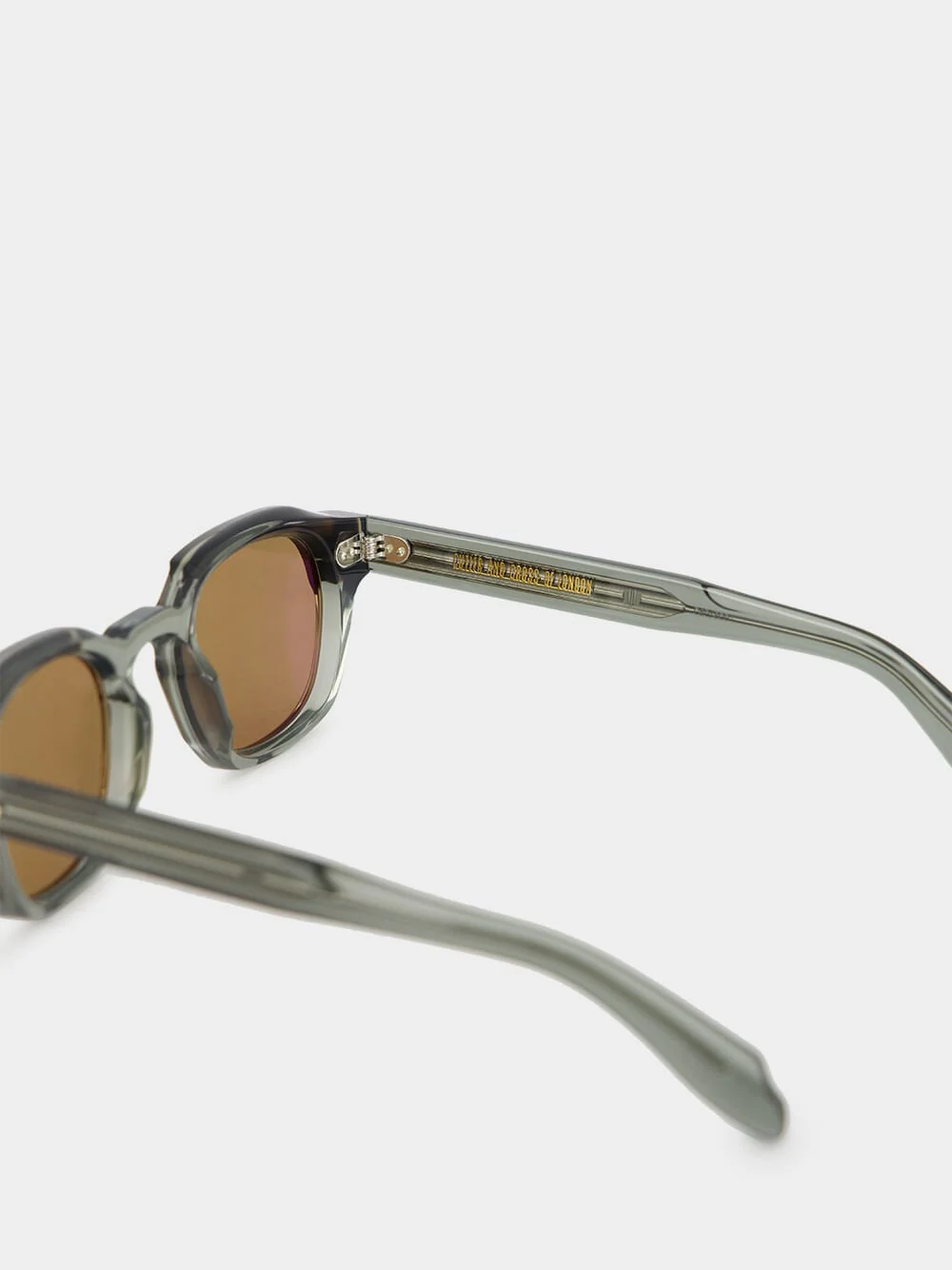 1420 Round Sunglasses in Havana on Grey - Image 5