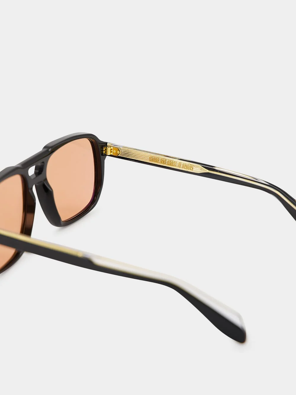 Black Aviator Sunglasses with Pink Lens - Image 4