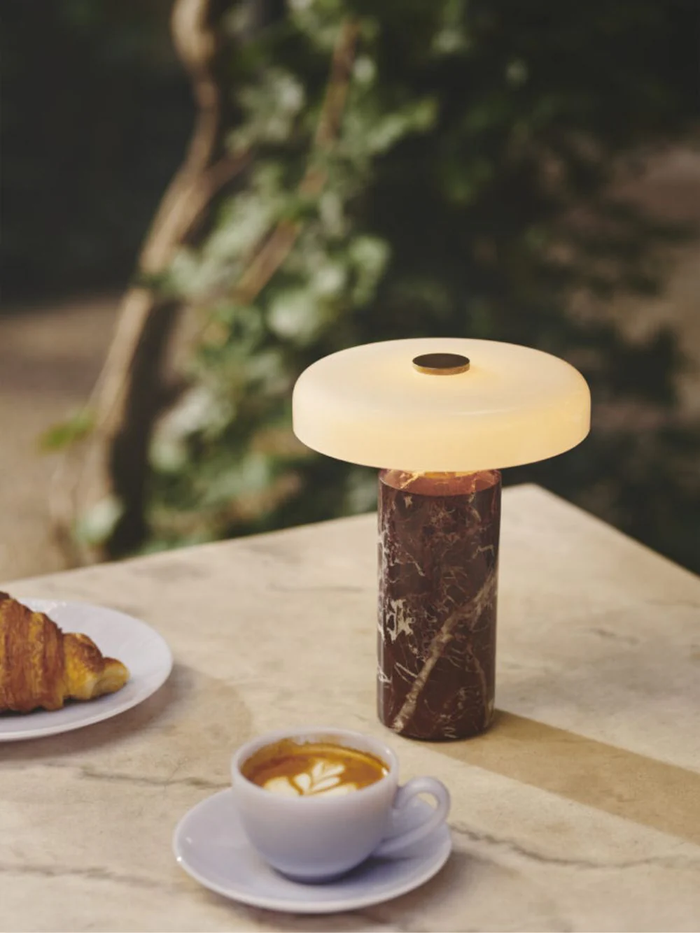 Burgundy and Opal Trip LED Lamp