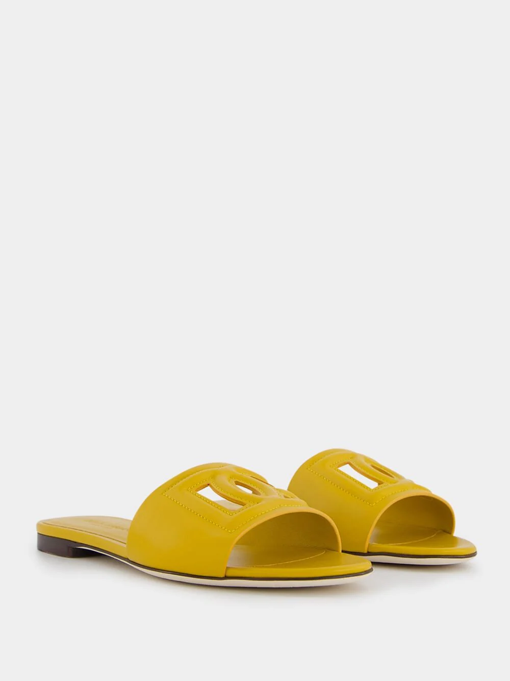 DG Logo Yellow Calfskin Sliders - Image 3
