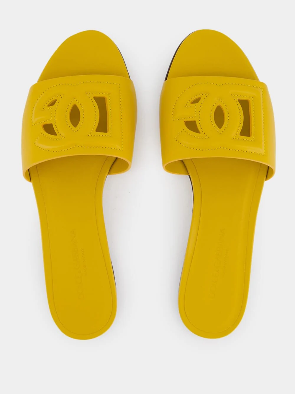 DG Logo Yellow Calfskin Sliders - Image 4
