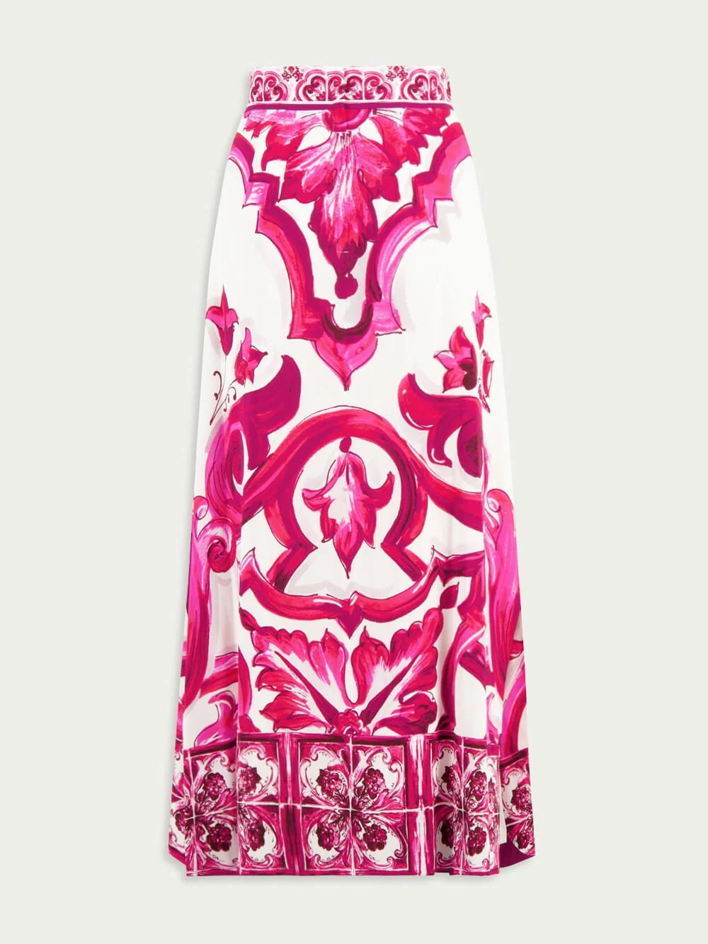 Majolica-Print A-Line Skirt - Image 4