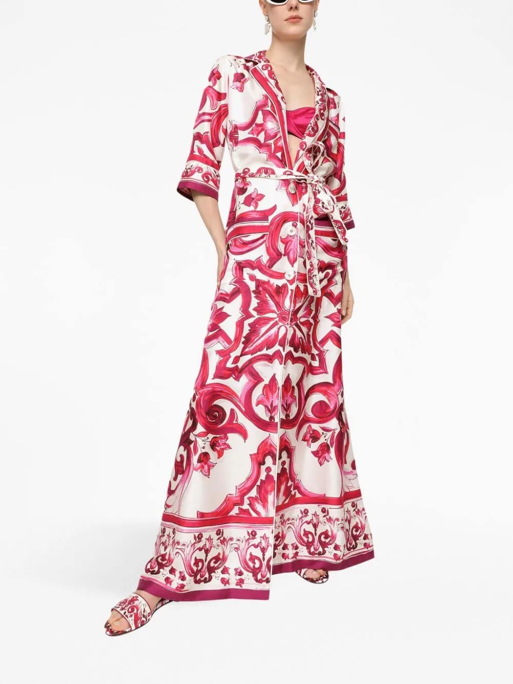 Majolica-Print V-Neck Maxi Dress - Image 2