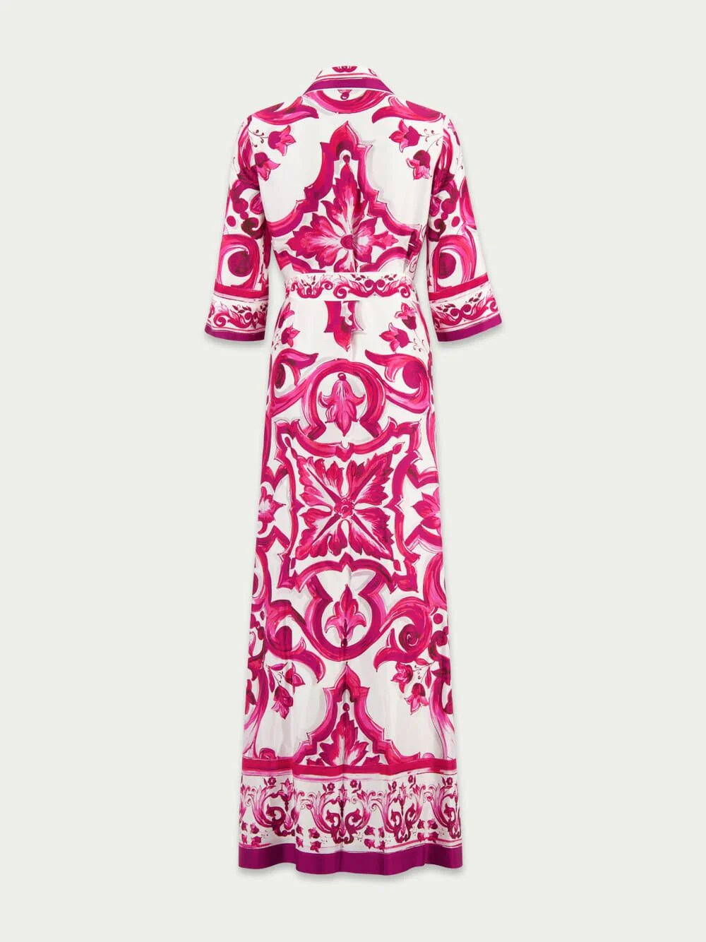 Majolica-Print V-Neck Maxi Dress - Image 3