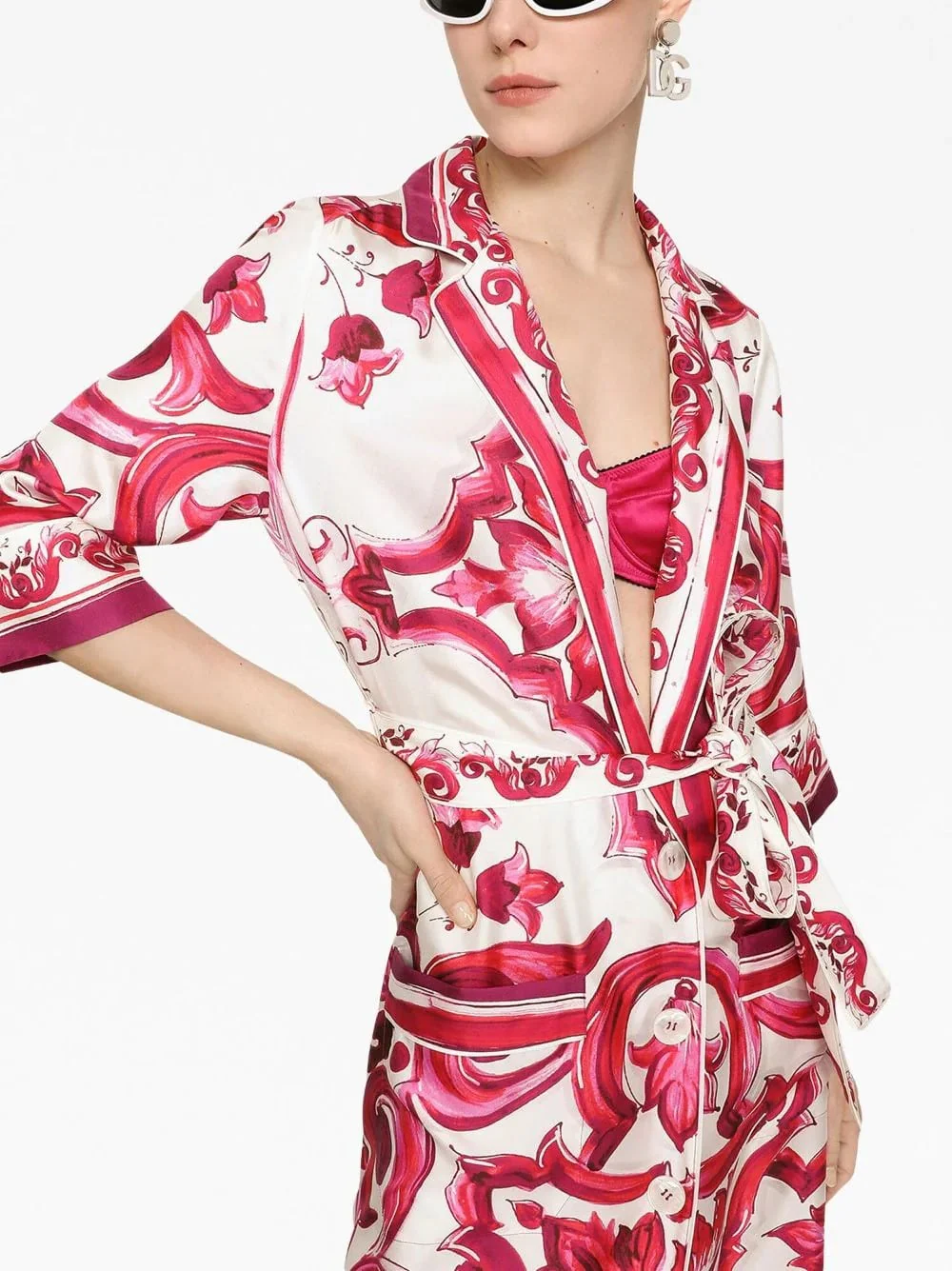 Majolica-Print V-Neck Maxi Dress - Image 4