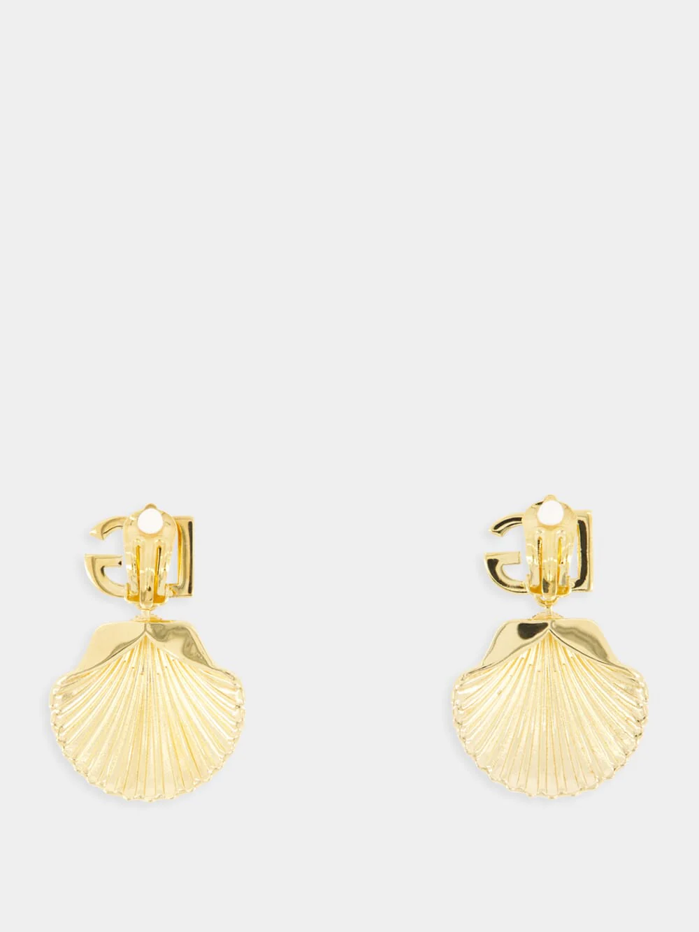 Rhinestone Shell DG Logo Earrings - Image 3