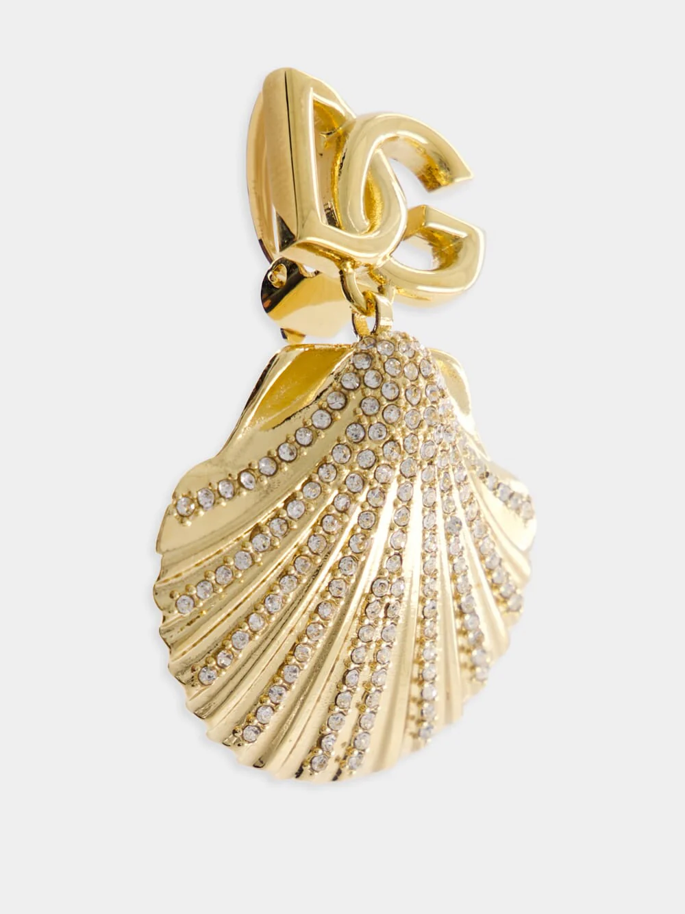 Rhinestone Shell DG Logo Earrings - Image 4