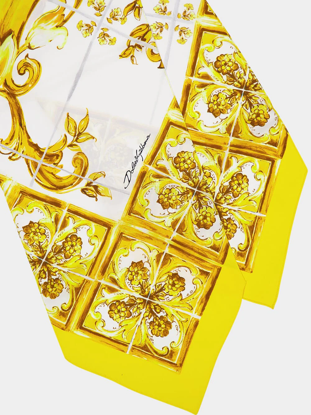 Silk Twill Scarf with Majolica Print - Image 2